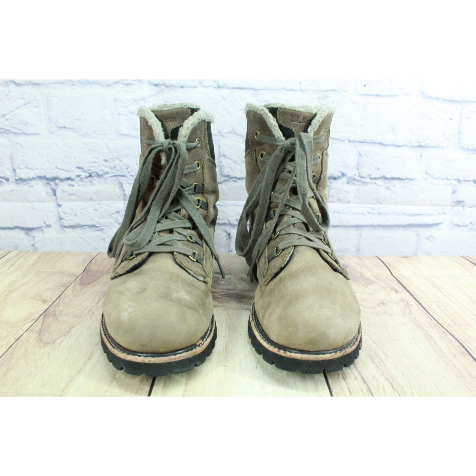 L.L. Bean LL Bean Women's Brown Leather Fleece Lined Cozy Boots Size US 9.5 / IT 39.5 - 5 Thumbnail