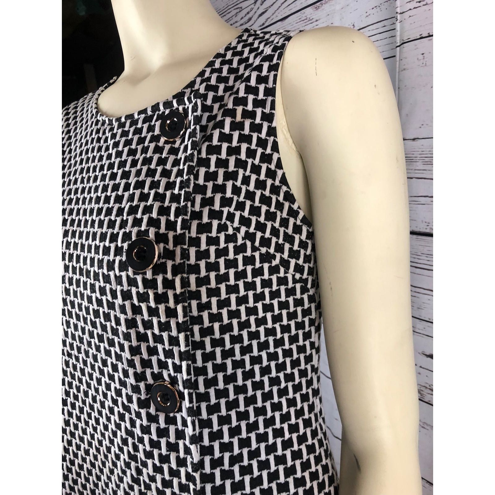 Anthropologie Anthropologie Tabitha sleeveless 70s style dress black cream Size S / US 4 / IT 40 - 4 Thumbnail