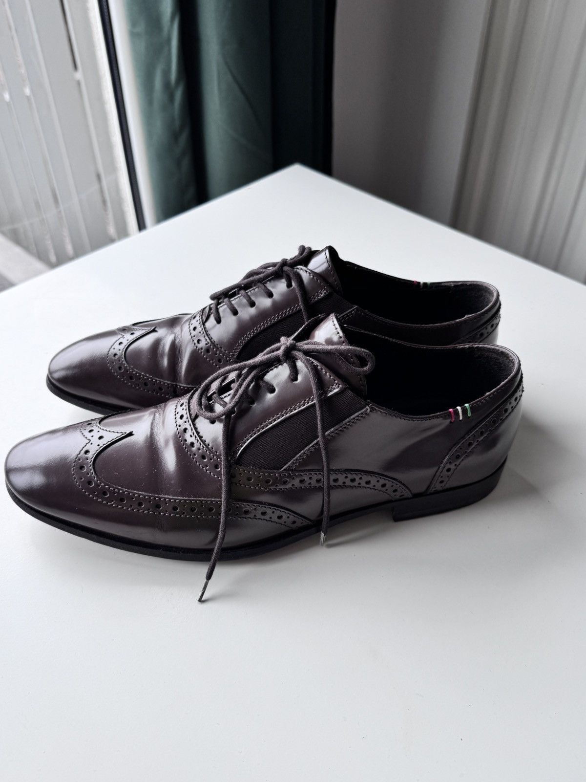 Moschino Moschino Men’s Brown Leather Lace-Up Brogues Size US 7.5 / EU 40-41 - 2 Thumbnail
