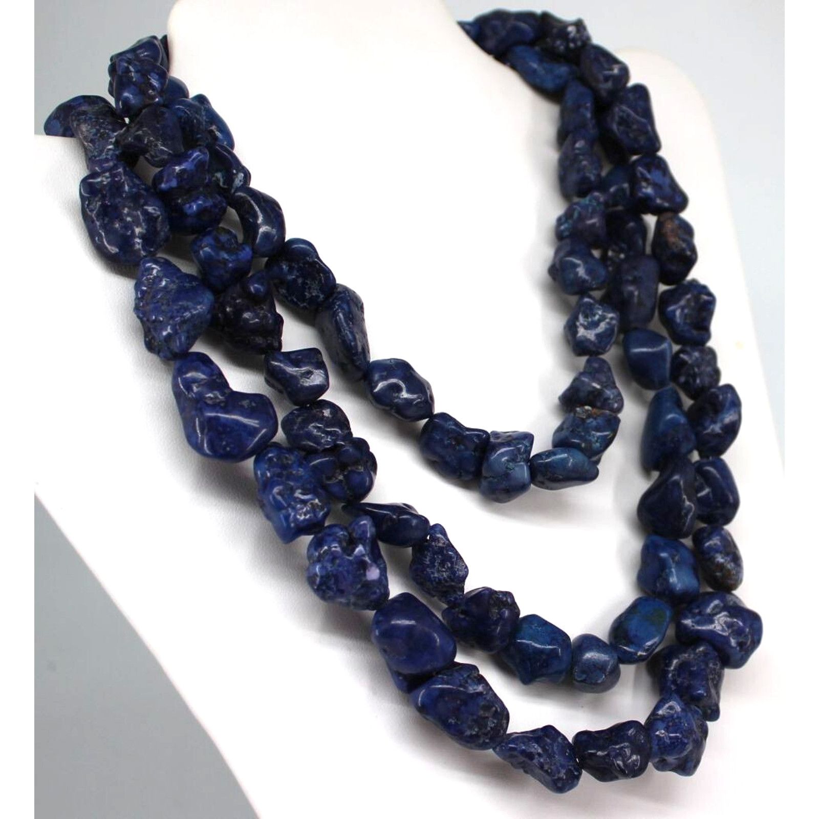 Other 56" Strand Lapis Rock Statement Necklace Multi Style Wrap Size ONE SIZE - 2 Thumbnail