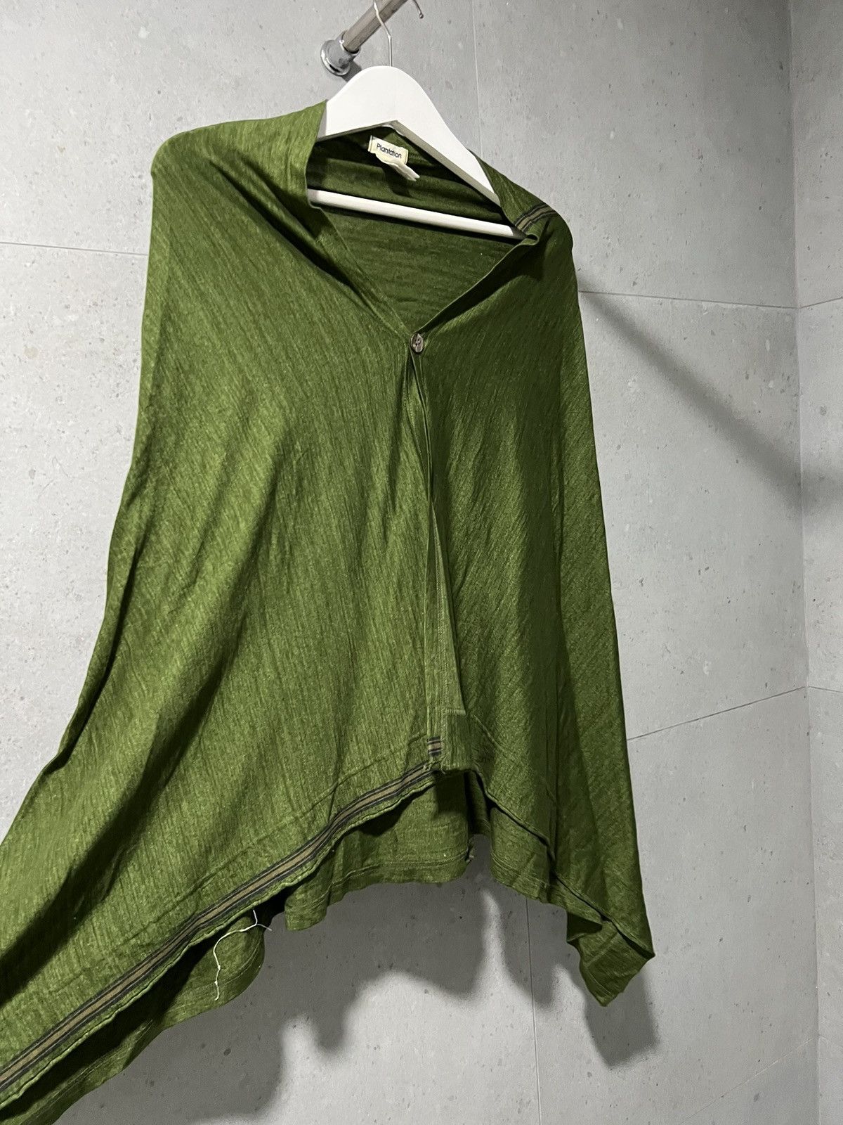 image of Archival Clothing x Issey Miyake Batwing Vest in Khaki Green, Men's (Size Medium)