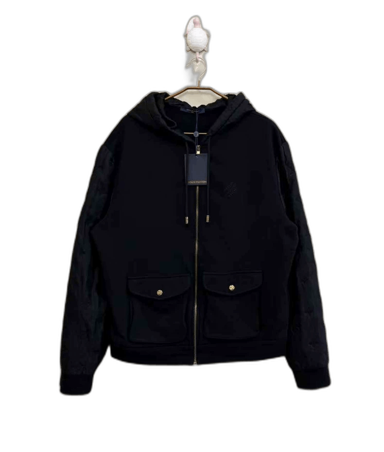 Louis Vuitton Louis Vuitton Black Hooded Jacket with Logo Size US XXL / EU 58 / 5 - 1 Thumbnail