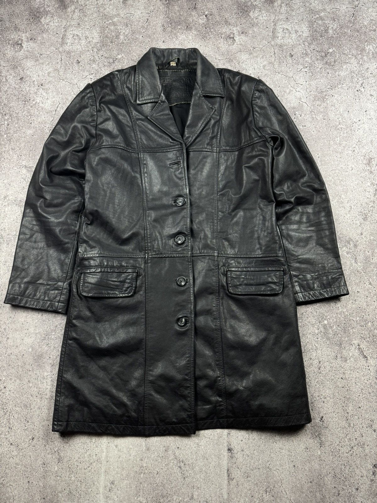 Japanese Brand Rick Owens STYLE Avant Garde Leather Opium Jacket Coat Y2K Size M / US 6-8 / IT 42-44 - 1 Thumbnail
