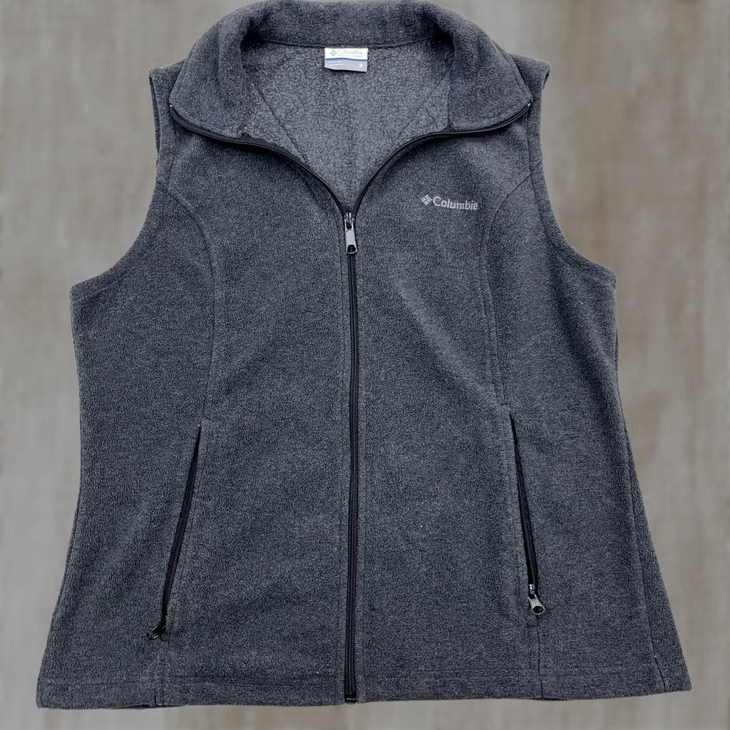 Vintage Columbia Vest Women M Gray Fleece Jacket Full Zip Benton Springs Vest Size M / US 6-8 / IT 42-44 - 1 Thumbnail