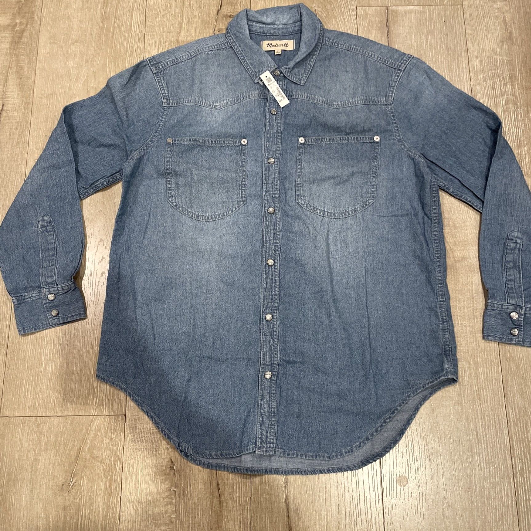 Madewell VINTAGE Madewell Western Denim Shirt Women's Size S Blue Snap Button-Up NWT Connet Wash Size S / US 4 / IT 40 - 4 Thumbnail