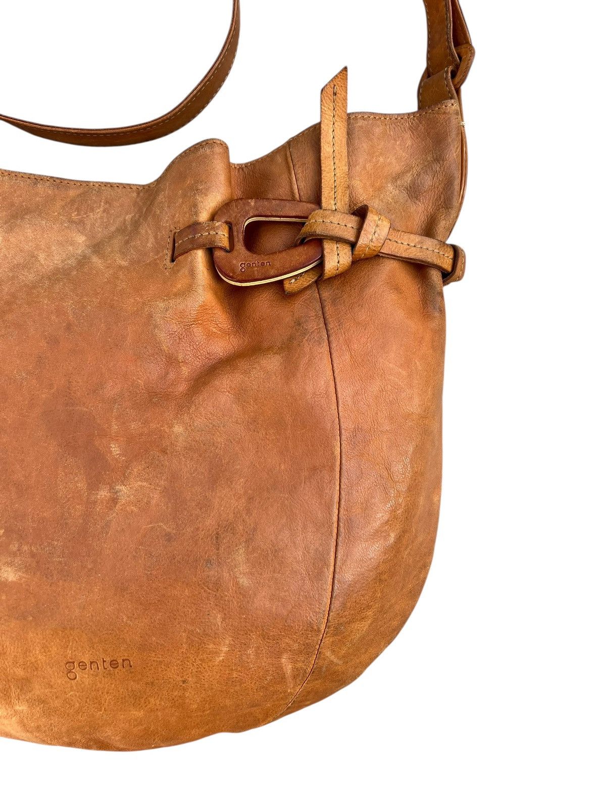Leather Genten Japan Dirty Mud Patina Leather Bag Size ONE SIZE - 8 Thumbnail