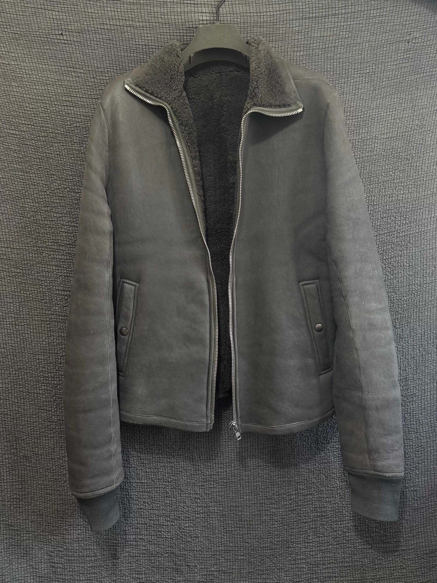 Rick Owens Mainline Tuscan Lambskin Zippered Leather Jacket