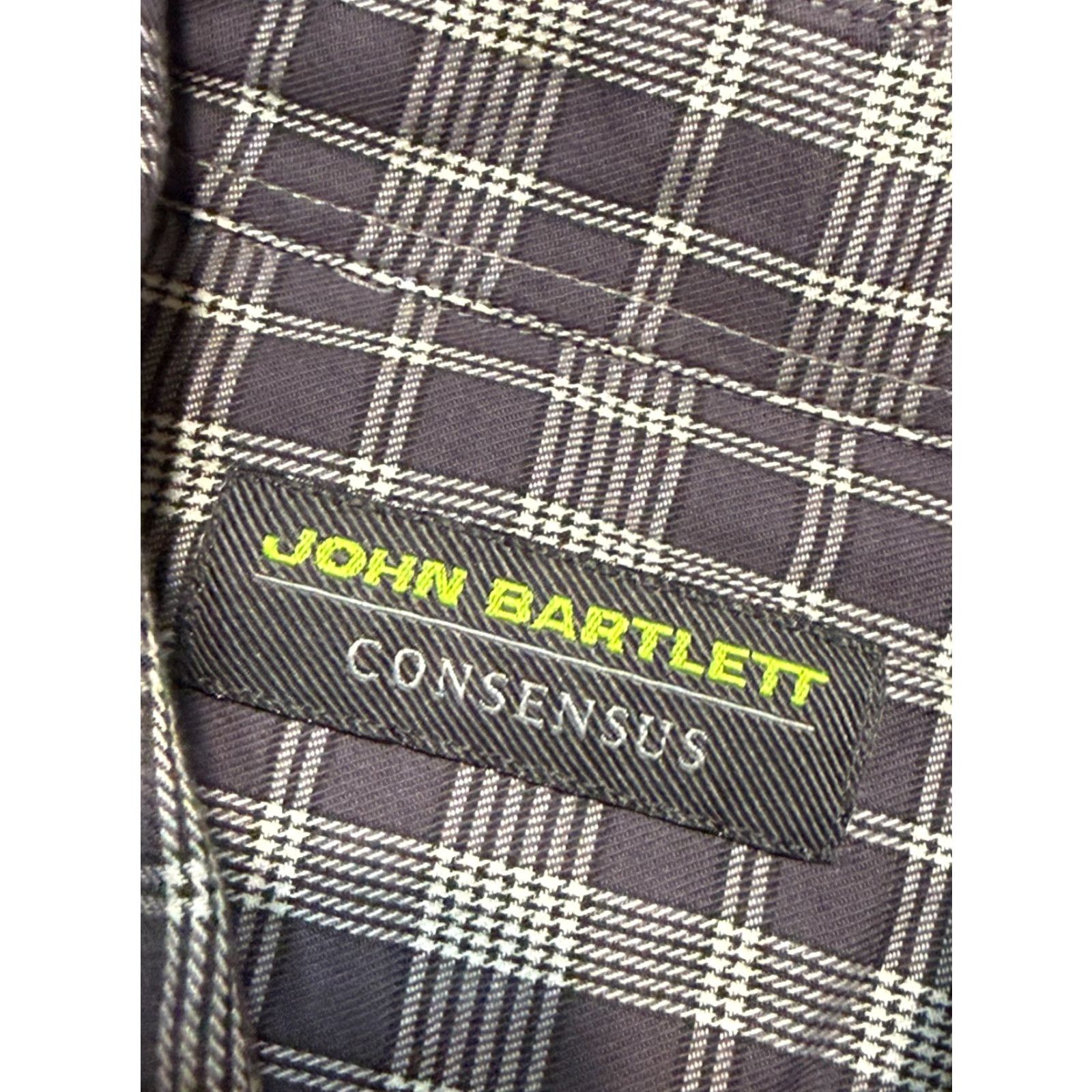 Vintage John Bartlett Consensus Shirt Men's Medium Gray White Long Sleeve Button Up Size US M / EU 48-50 / 2 - 5 Thumbnail