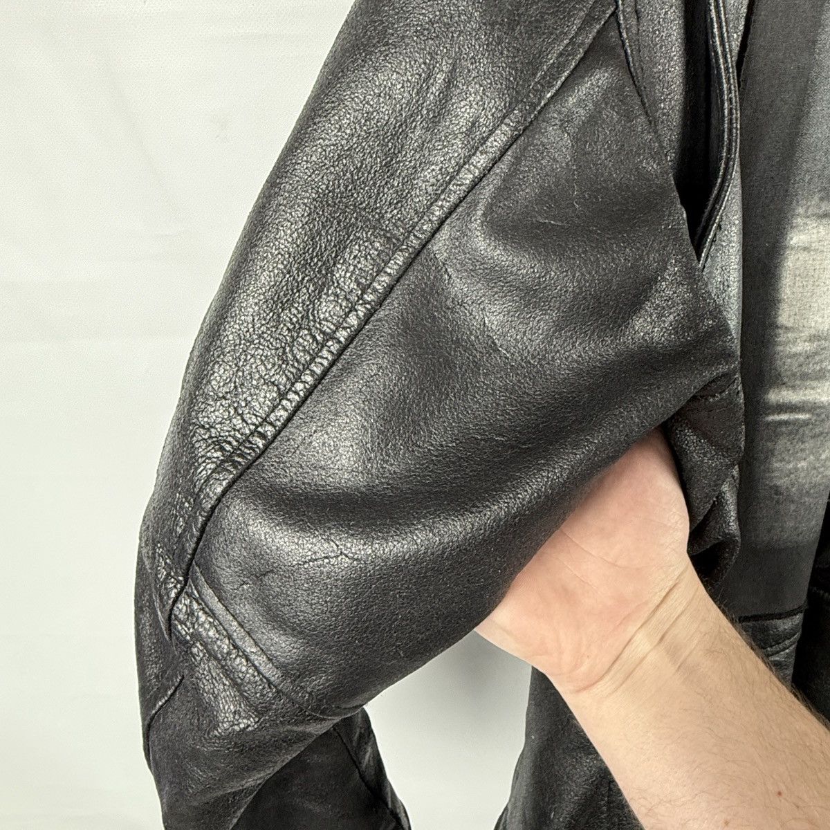 Band Tees × Vintage Vintage Leather Biker Jacket With 2002 Burzum Patch Size M? Size US M / EU 48-50 / 2 - 19 Thumbnail