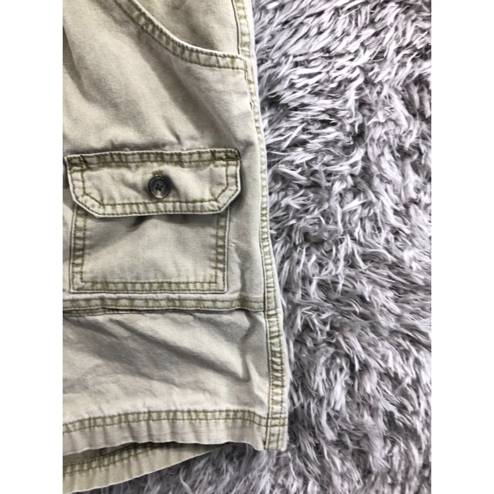 Vintage Unbranded Cargo Shorts Mens 36 Beige Cotton Blend 5-Pocket Regular Mid Rise Canvas Size US 36 / EU 52 - 4 Thumbnail