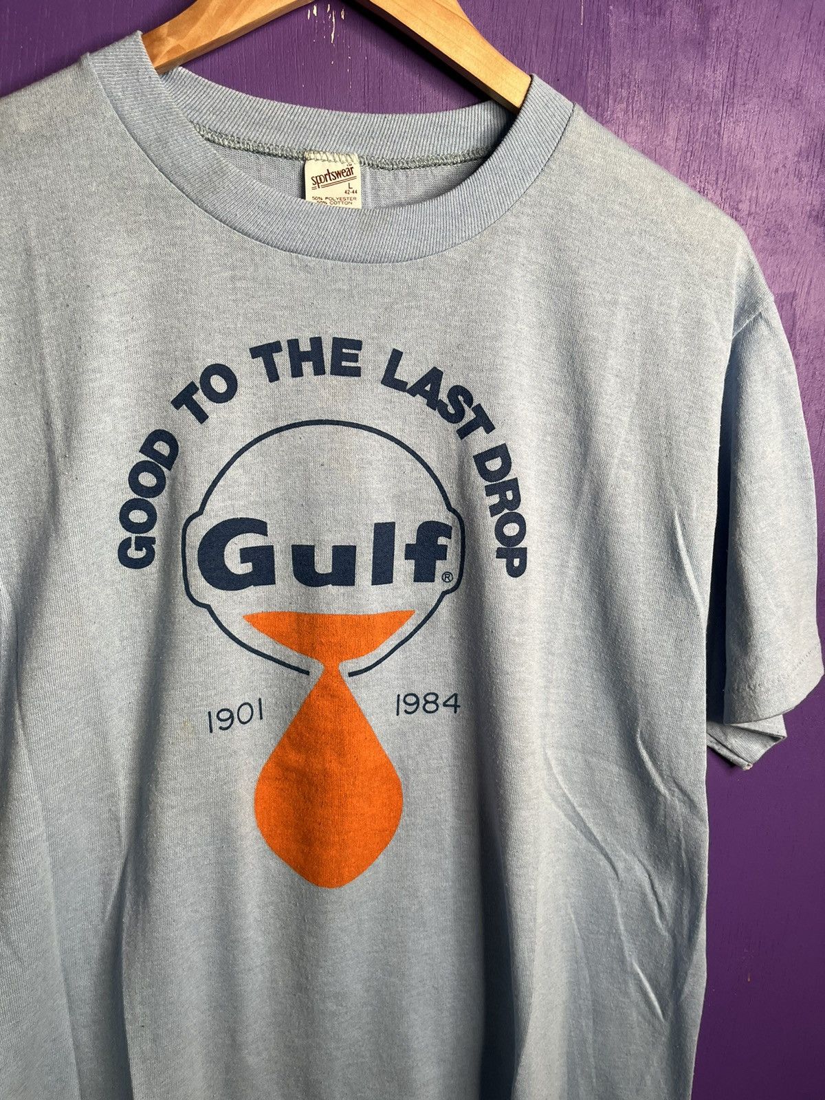 Vintage Vintage 1984 Gulf good to the last drop t-shirt Size US L / EU 52-54 / 3 - 3 Thumbnail
