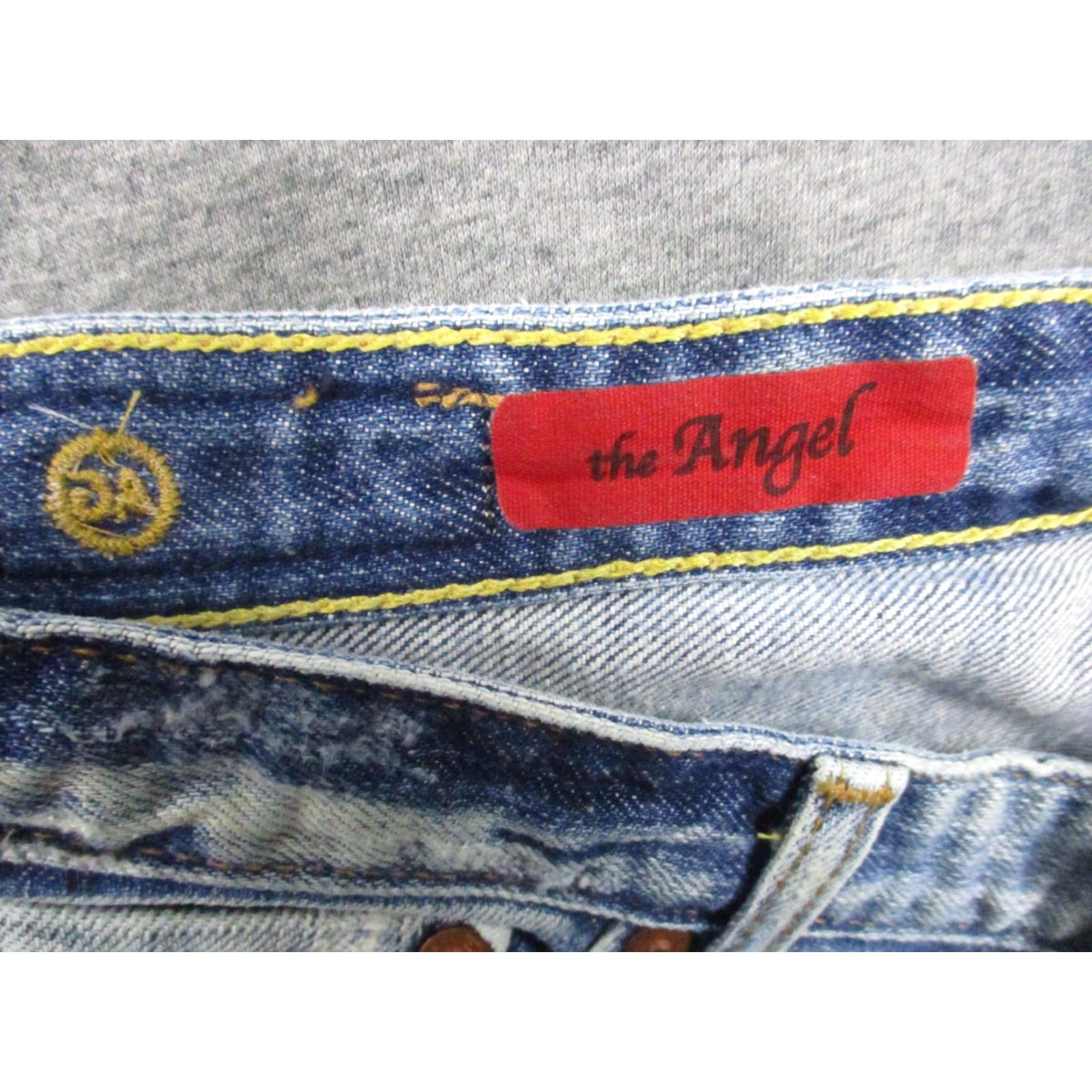 Vintage VINTAGE Adriano Goldschmied Jeans Womens 25 R The Angle Bootcut Blue Acid Wash Distressed Jeans Womens Size 42" / US 20 - 3 Thumbnail