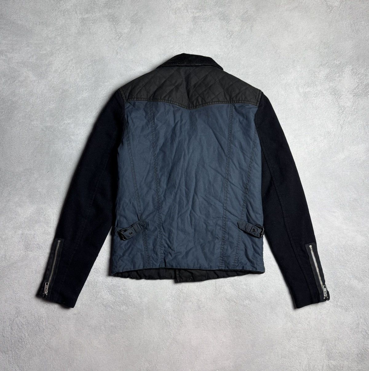 Allsaints Allsaints Women’s Biker Wax Cotton Jacket Wool Sleeves Size S / US 4 / IT 40 - 8 Thumbnail