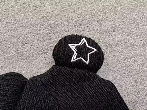 Japanese Brand × Vintage Bear Ears Embroidered Star Knitted Balaclava Ski Mask Black Size ONE SIZE - 3 Thumbnail