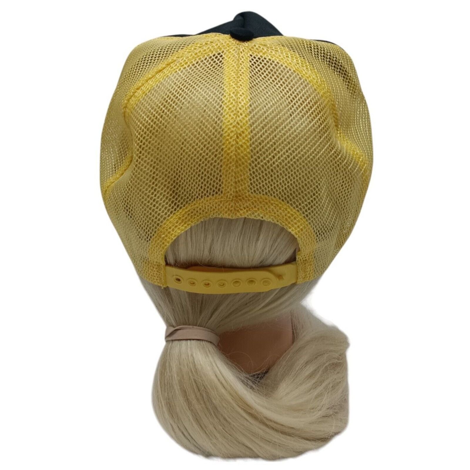Stanley & Sons Vtg Trucker Hat Stanley Black & Yellow Cap Mesh Snap Back Size ONE SIZE - 3 Thumbnail