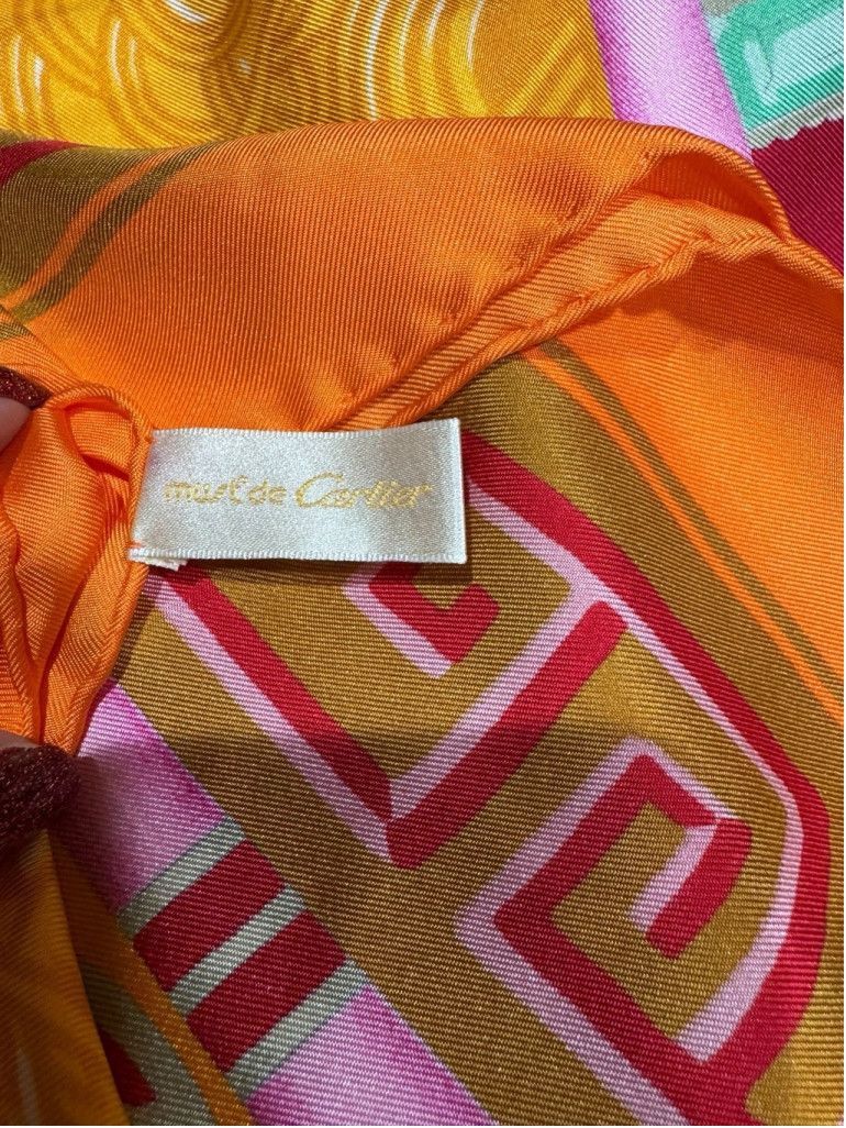 Cartier Cartier Silk Double Dragon Scarf/ Shawl 34" x34” in Box Size ONE SIZE - 7 Thumbnail