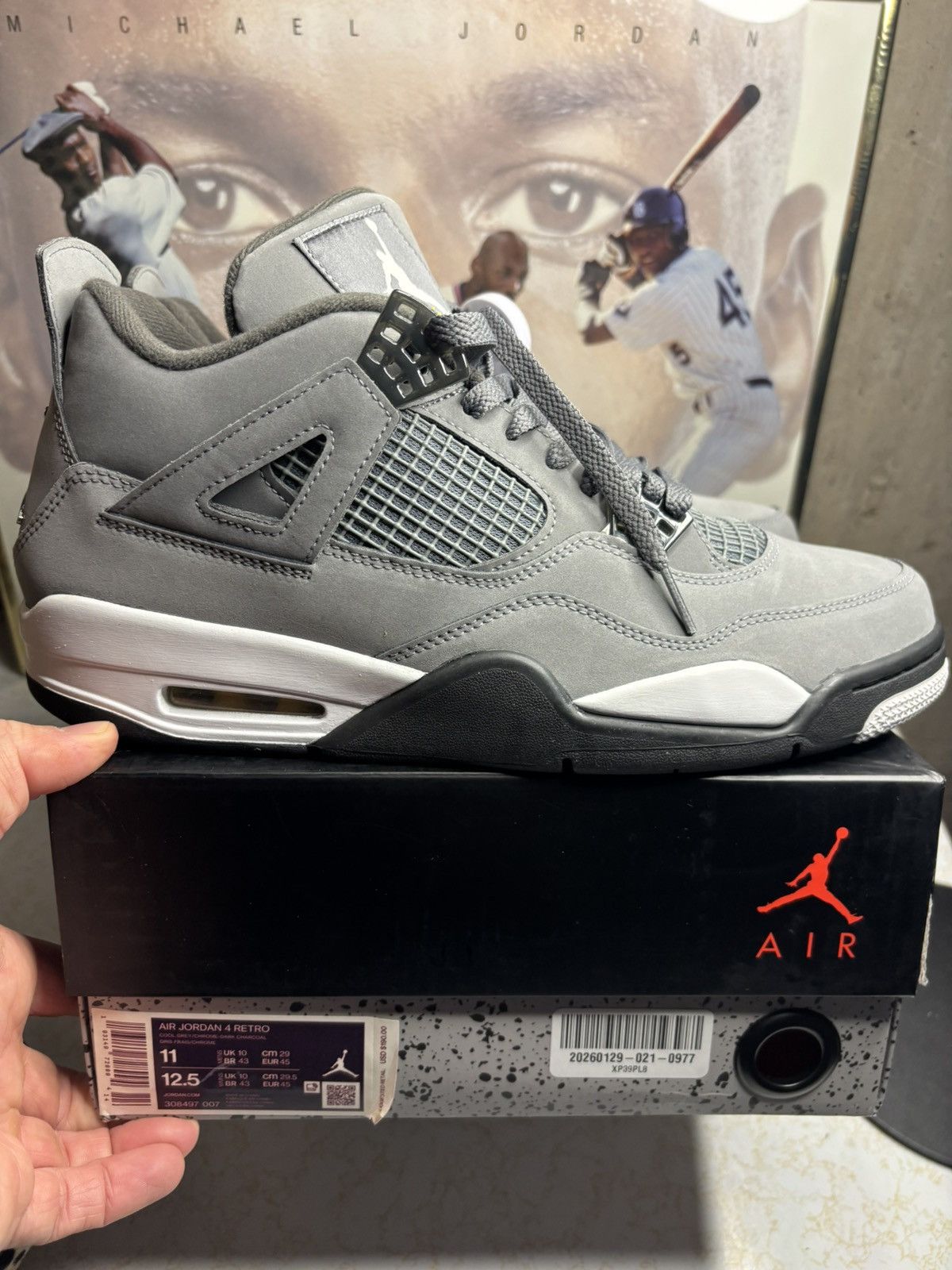 Jordan Brand Jordan Retro 4 ‘cool grey’ Size US 11 / EU 44 - 1 Thumbnail