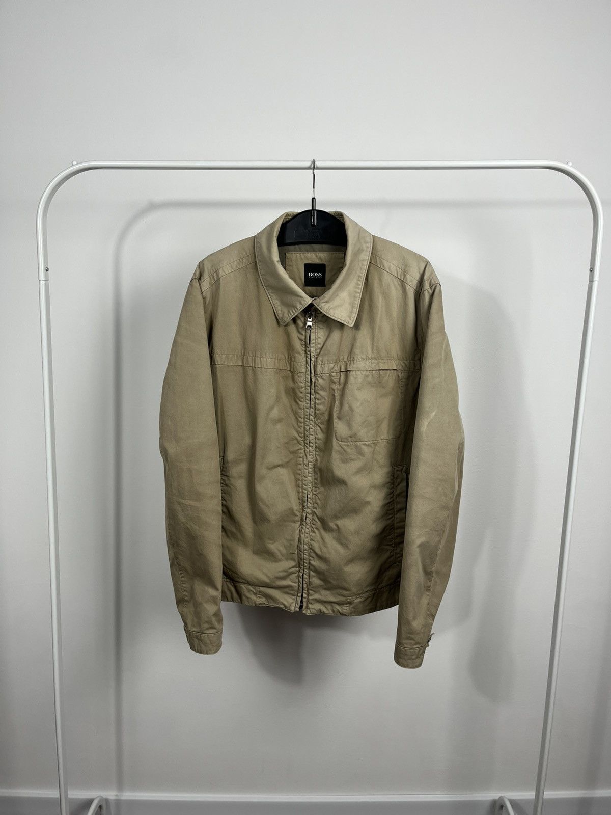 Hugo Boss Vintage Hugo Boss Beige Cotton Zip Up Jacket Size L Size US L / EU 52-54 / 3 - 1 Thumbnail