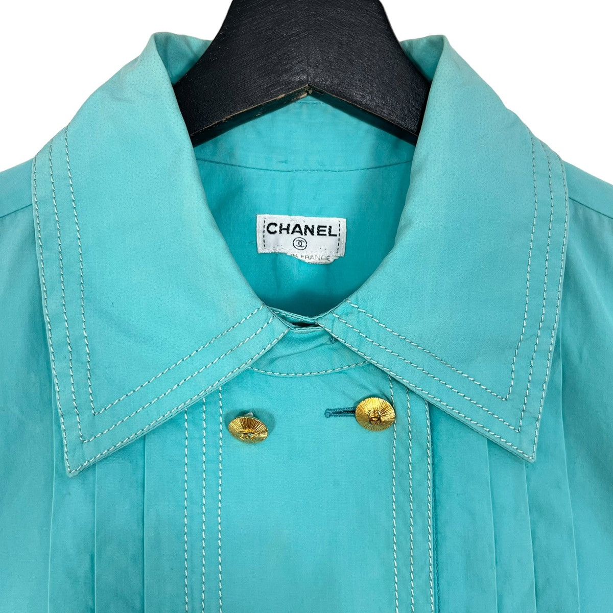 Chanel × Vintage Vintage Chanel Pleated Short Sleeve Women Light Jacket Size L / US 10 / IT 46 - 5 Thumbnail