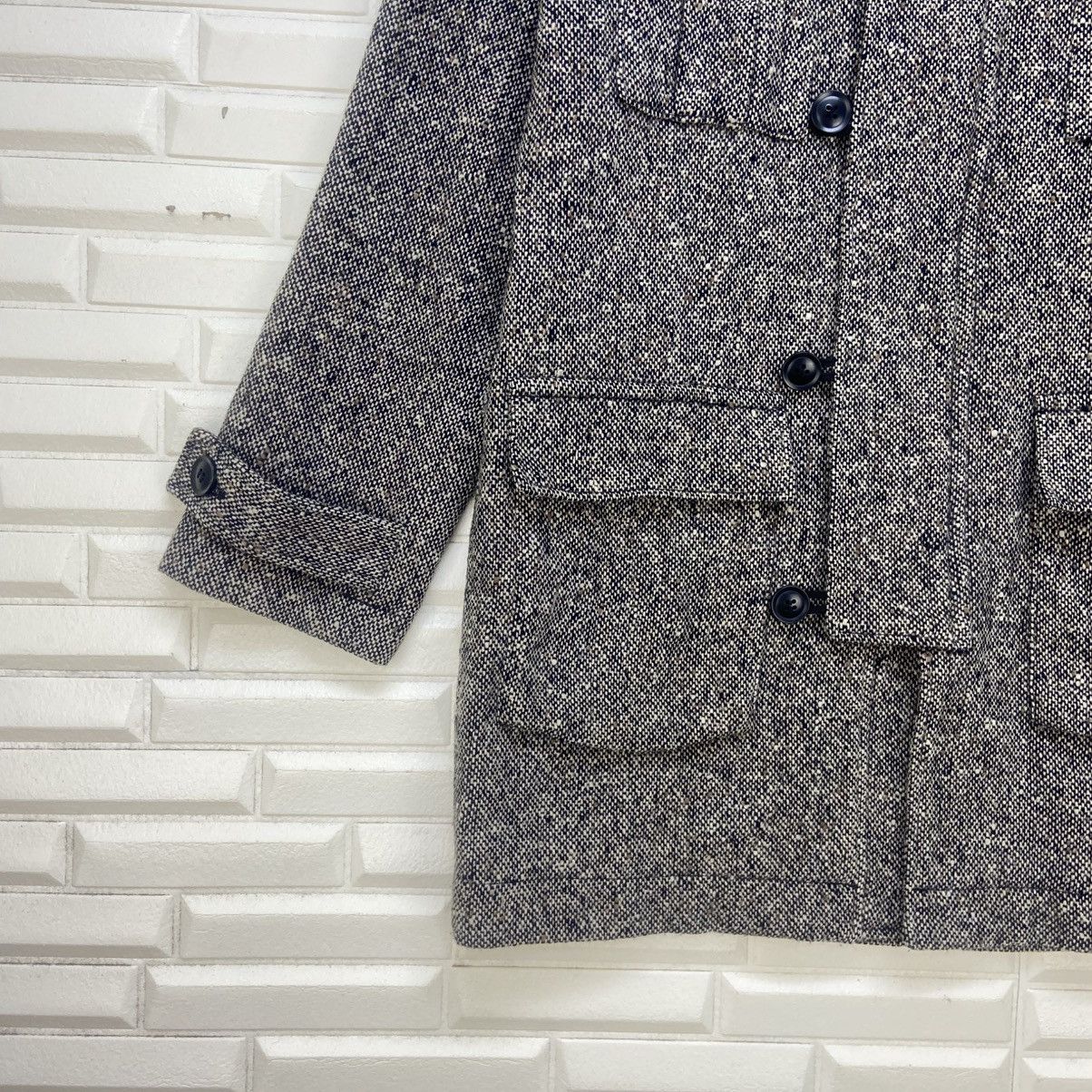 Japanese Brand Working@Manys Rabbit Fur Herringbone Wool Heavy Coat Size US S / EU 44-46 / 1 - 6 Thumbnail