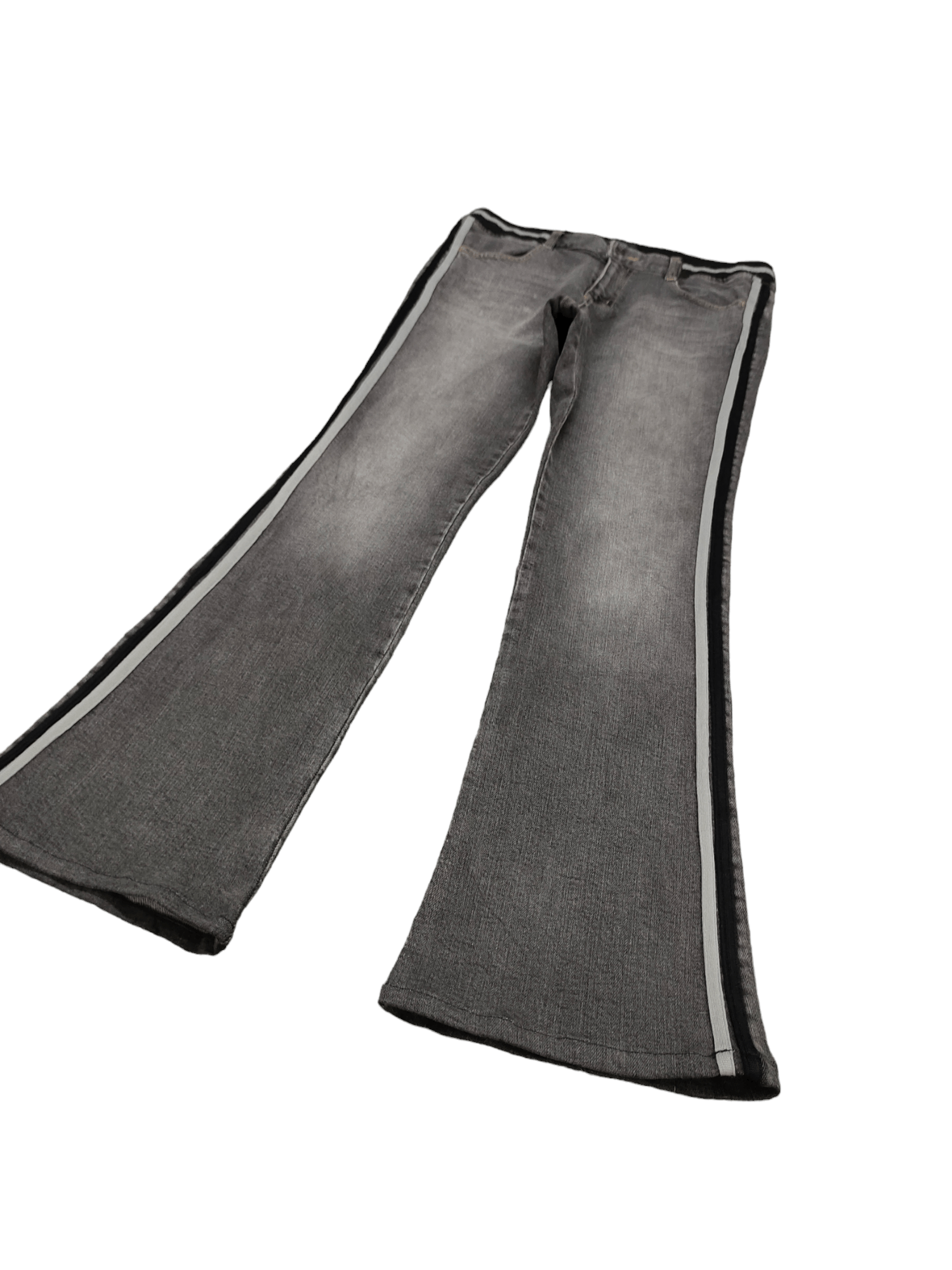 If Six Was Nine Flare Jeans Oririn Side Tape Faded Boot Cut Y2k Mudmax Size US 30 / EU 46 - 2 Thumbnail