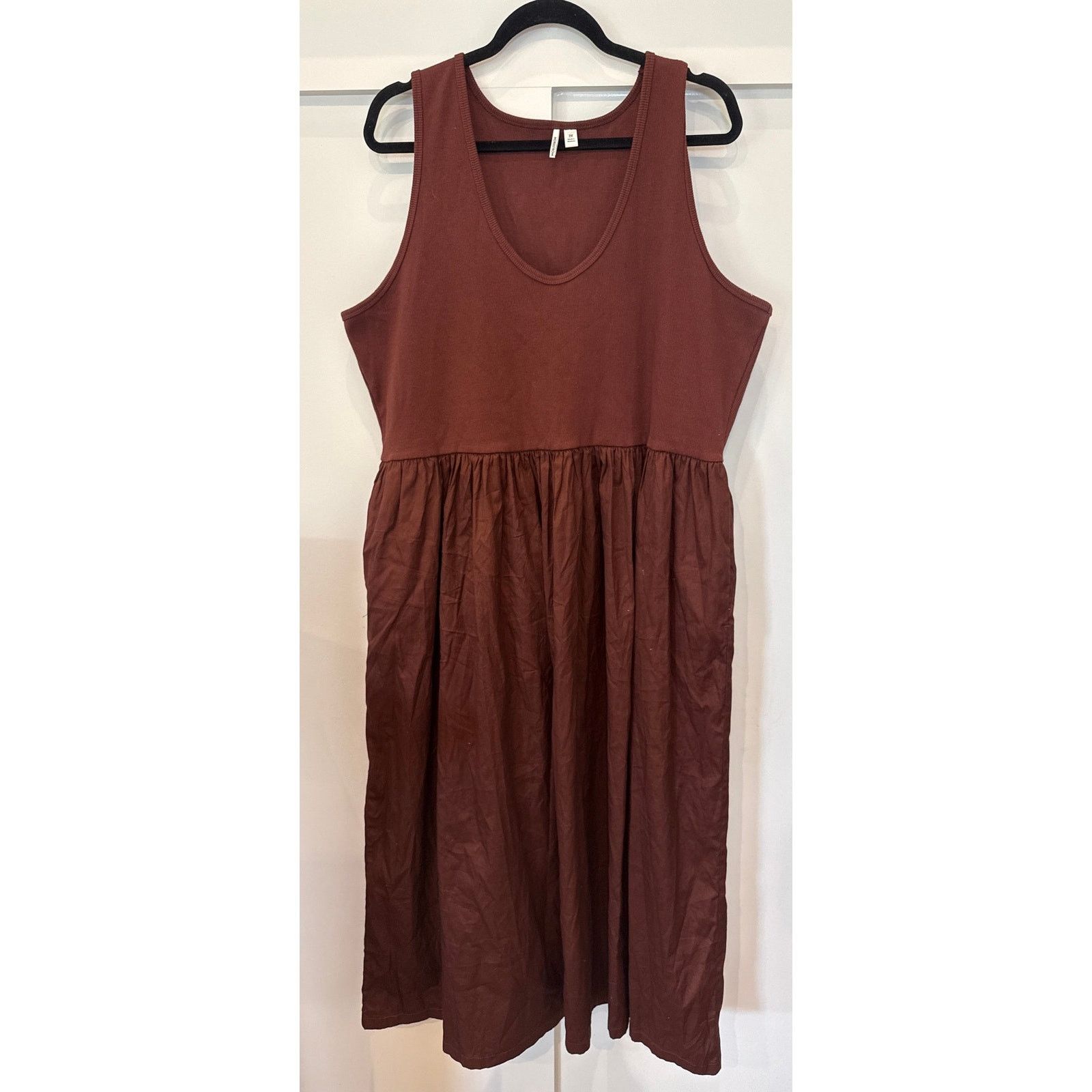 Nordstrom Nordstrom Mixed Media Cotton Tank Poplin Maxi Dress ,2X Size XXL / US 16-18 / IT 52-54 - 4 Thumbnail