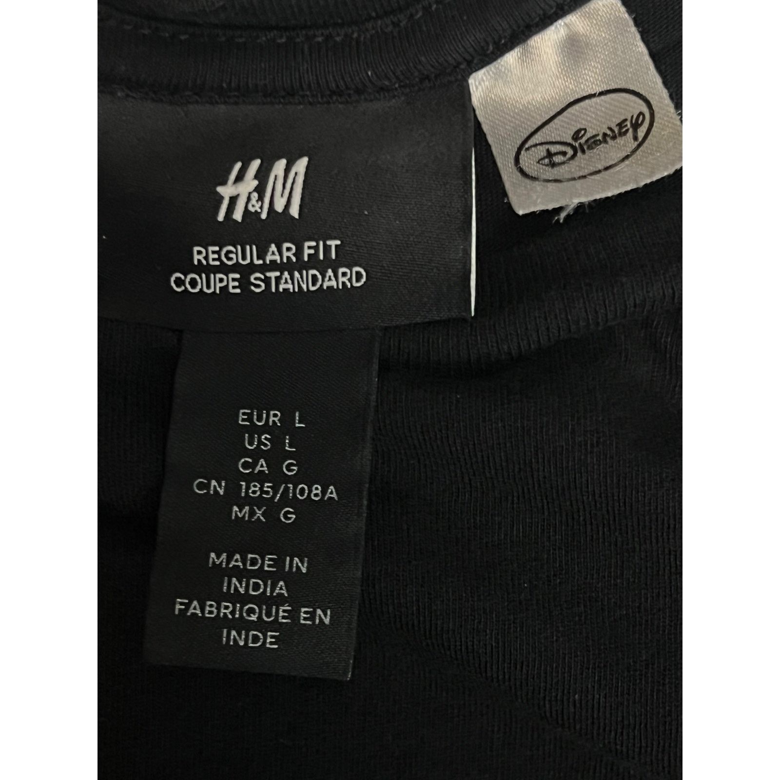 Disney Disney Name Logo x H&M - Graphic Black T-Shirt Size Large Size US L / EU 52-54 / 3 - 5 Thumbnail