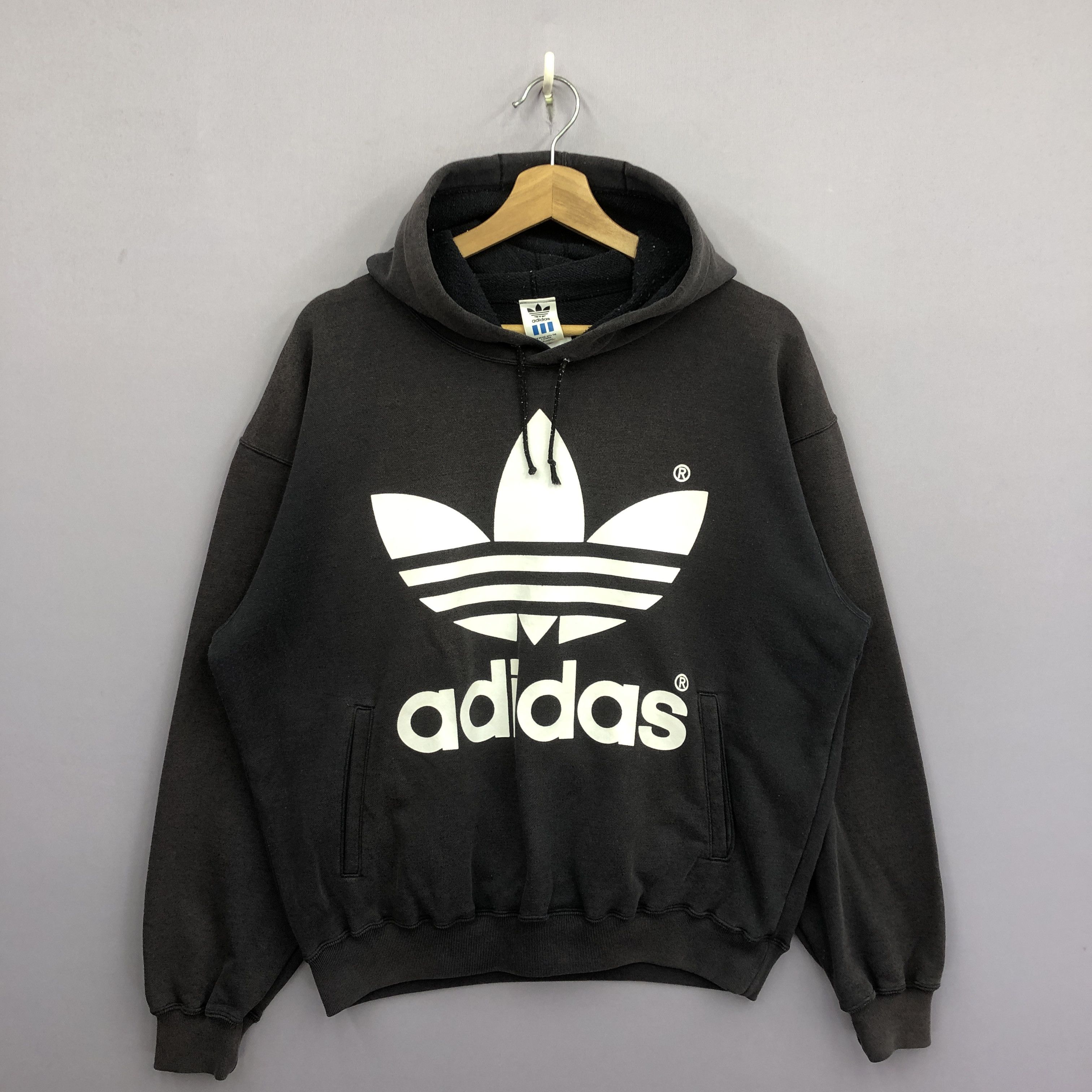 Adidas Vintage Adidas Hooded Sweater Adidas Hoodie Sweatshirt Size US L / EU 52-54 / 3 - 1 Thumbnail