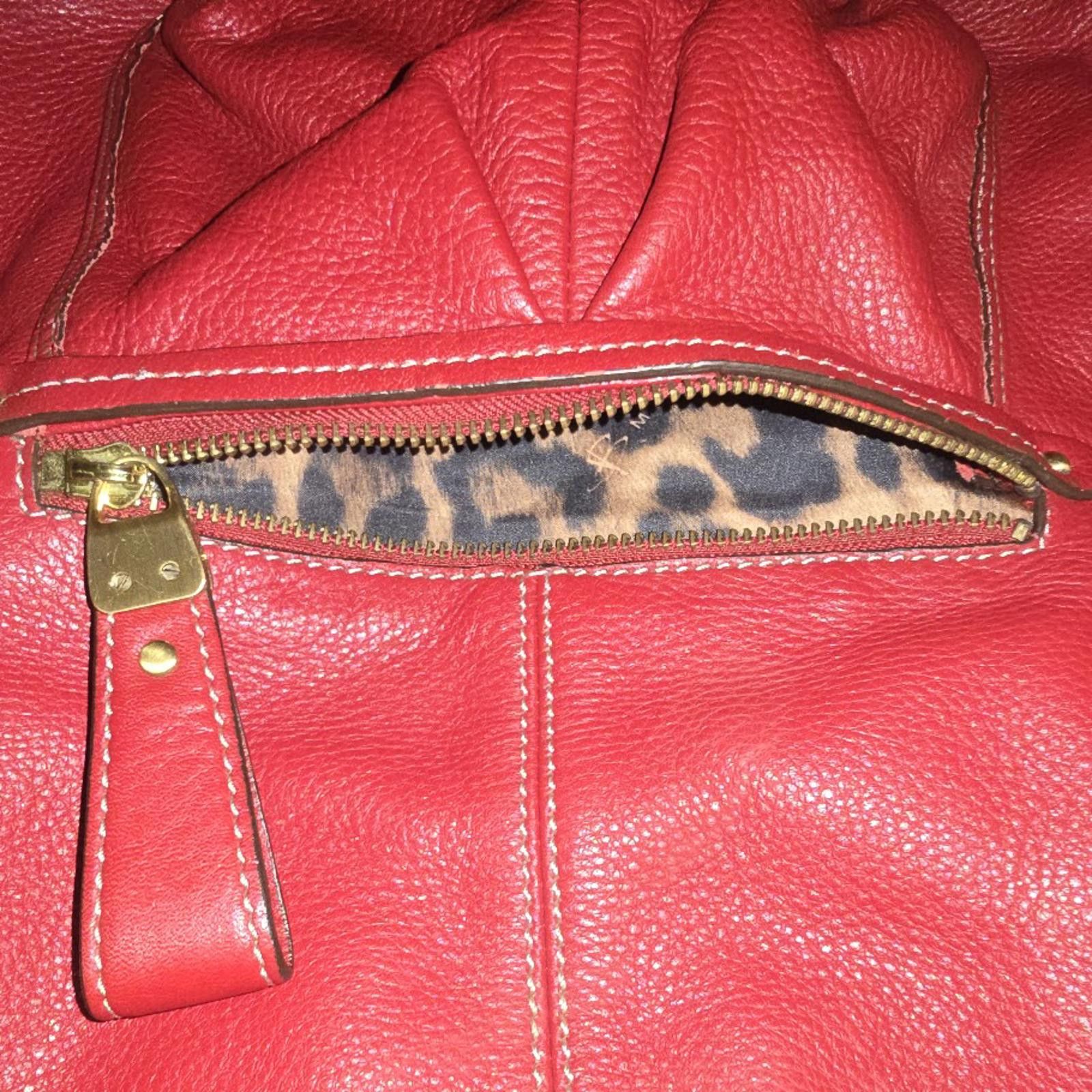 Other B Makowsky Cranberry Red Soft Pebbled Leather Hobo Size ONE SIZE - 4 Thumbnail