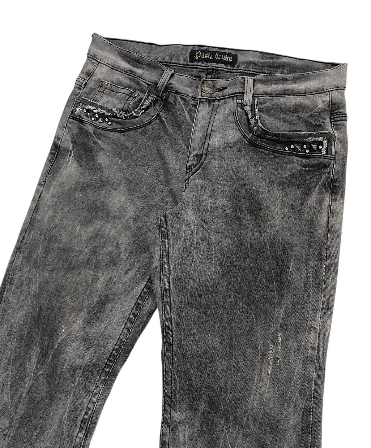 If Six Was Nine Pasta Denim Japan Studded Jeans Faded Black Size US 32 / EU 48 - 5 Thumbnail