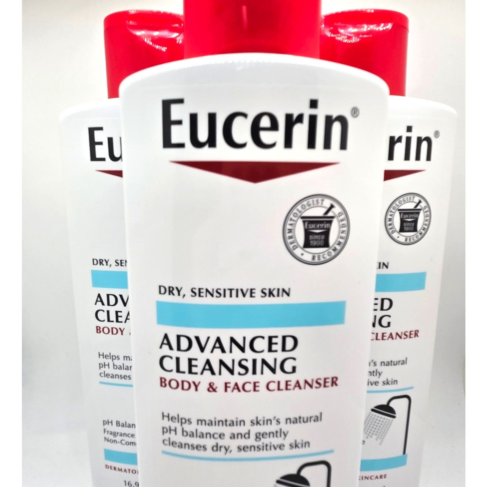 Other New Eucerin Advance Cleansing Body & Face Cleanser 3-pack Size ONE SIZE - 2 Thumbnail