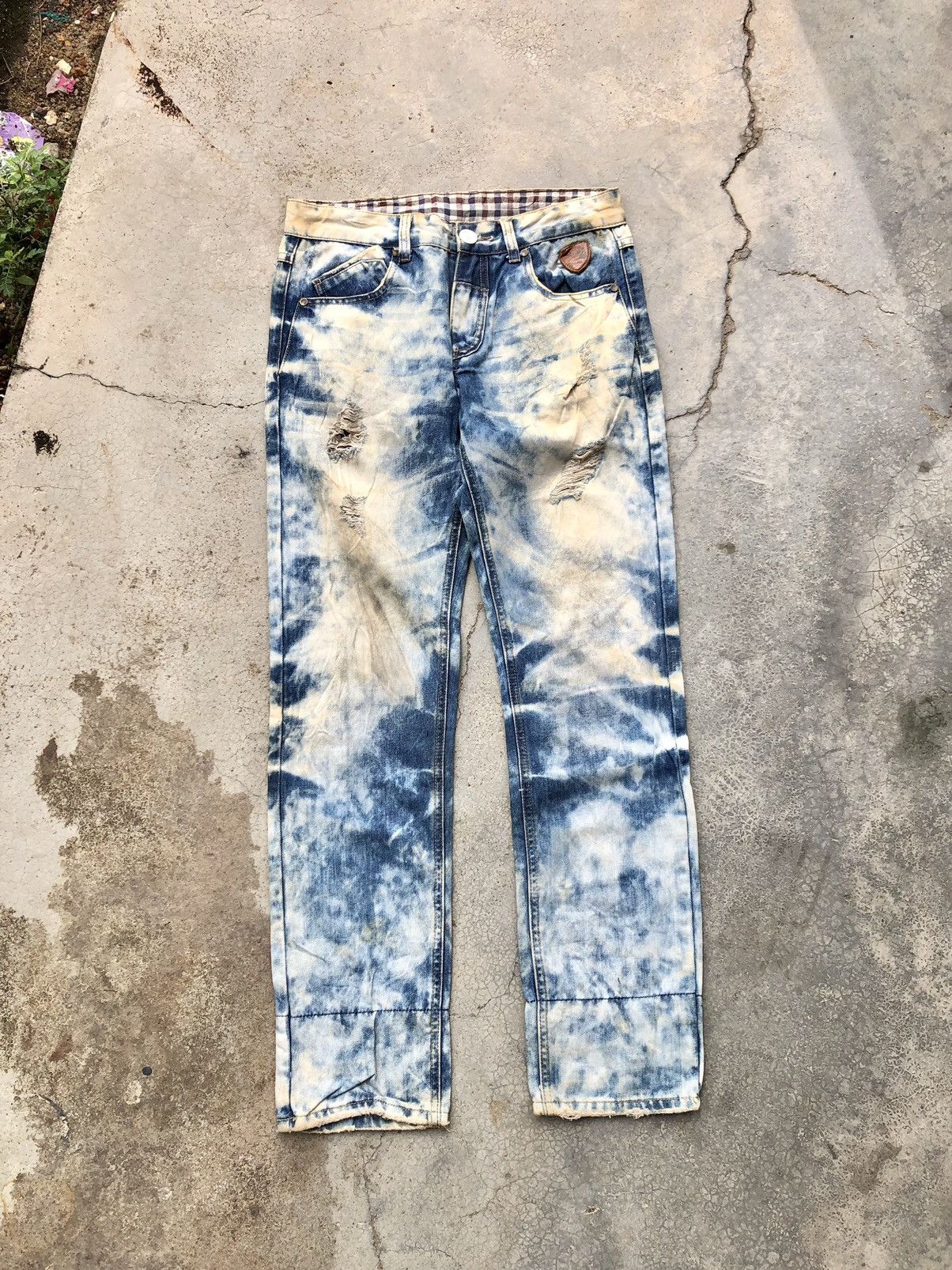 Japanese Brand BLEACHED⚡️⚡️TAKESHY KUROSAWA DISTRESSED DENIM Size US 31 - 1 Thumbnail