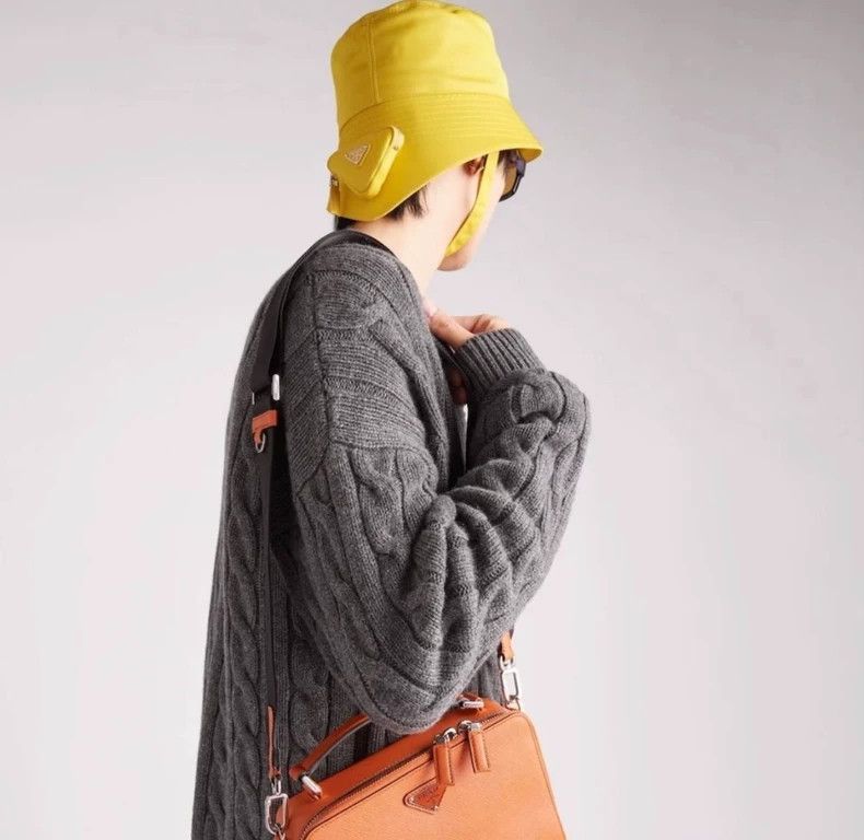 Prada prada 22 SS catwalk chicken yellow triangle fisherman hat 2 Size ONE SIZE - 6 Thumbnail