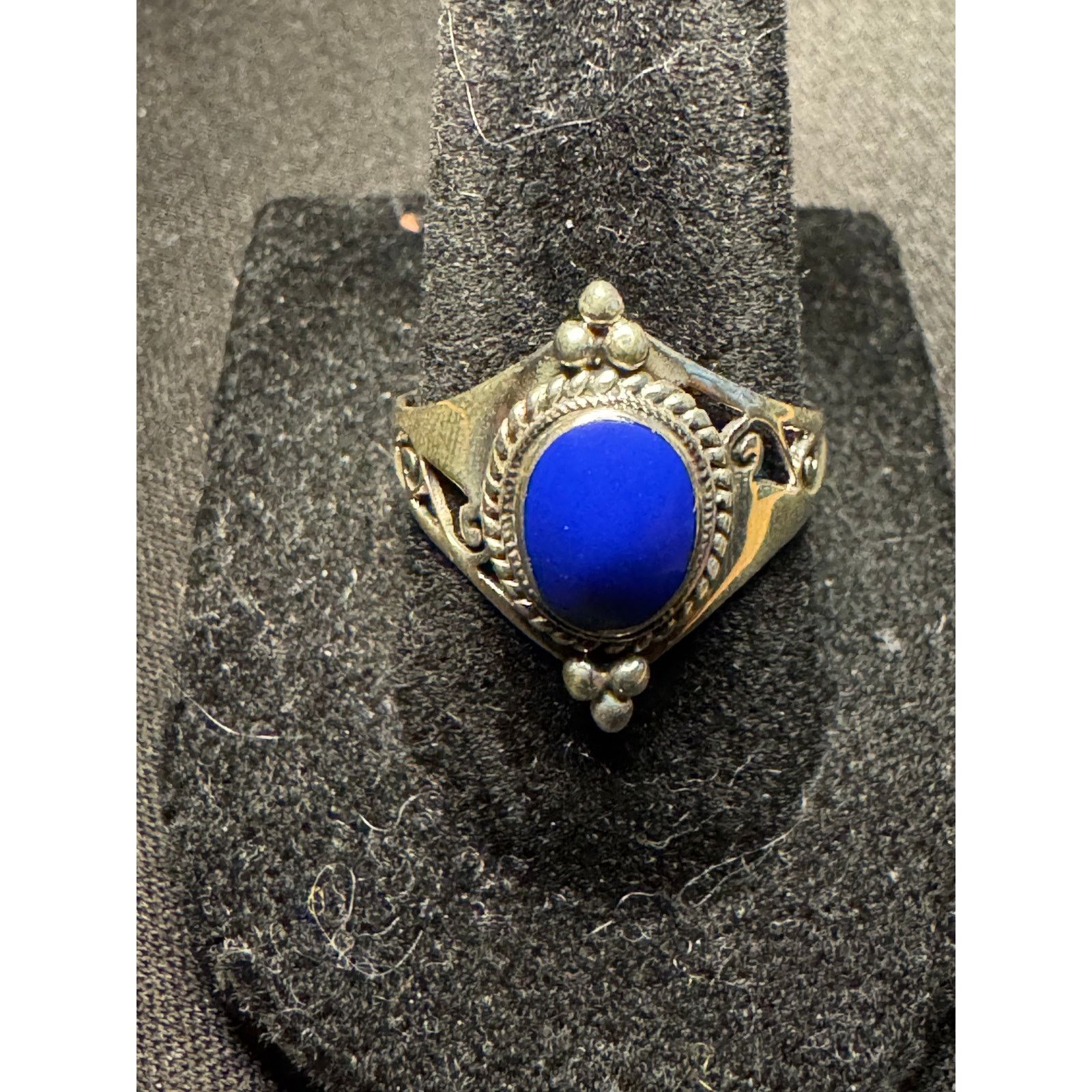 Other 925 Sterling Silver Lapis Size 8 Filagree Ring Size ONE SIZE - 1 Thumbnail