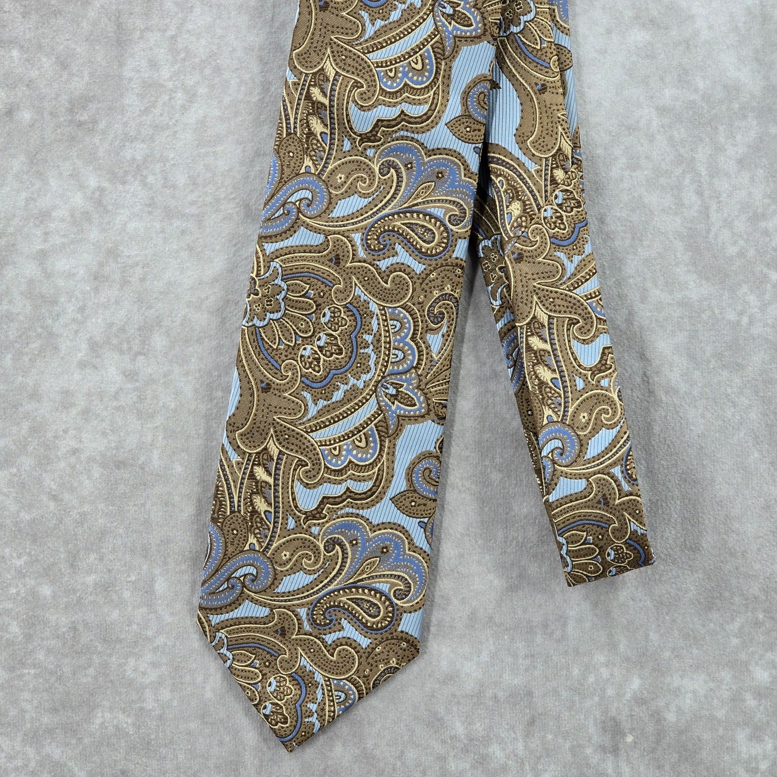 Giorgio Brutini Giorgio Brutini Collezione Brown Floral Paisley Neck Tie Size 28 - 2 Thumbnail