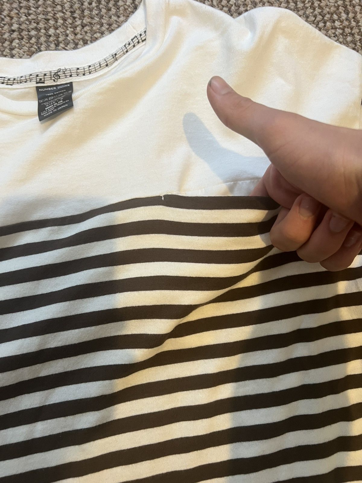Number (N)ine 00ss Number Nine Striped 1 Pocket Tee Size US M / EU 48-50 / 2 - 4 Thumbnail