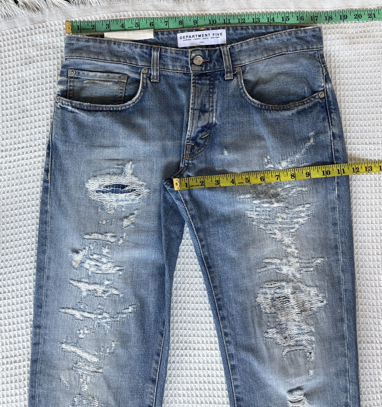 DEPARTMENT5 Thrashed🔥DEPARTMENT 5🔥Scab Distressed Light Wash Denim Size US 34 / EU 50 - 4 Thumbnail