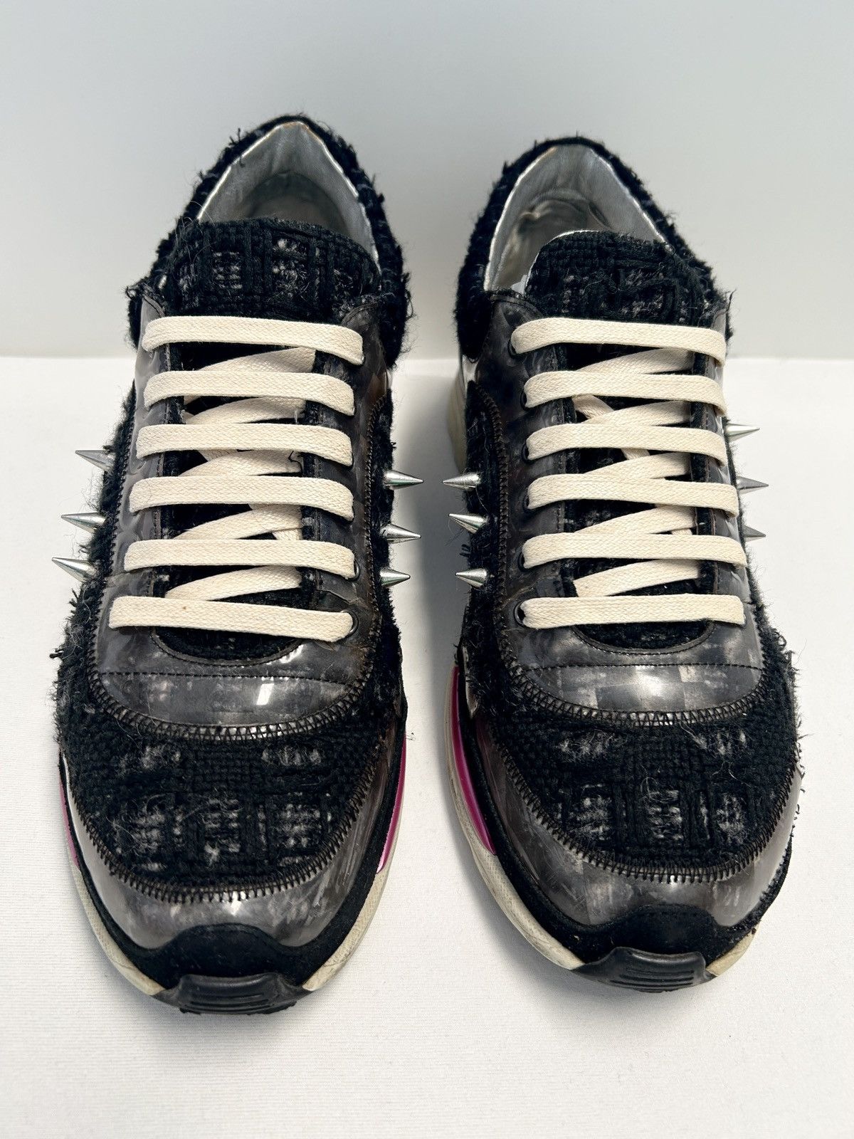 Chanel FW2014 Runway Tweed Spiked Runner Sneakers Size US 8 / EU 41 - 6 Thumbnail