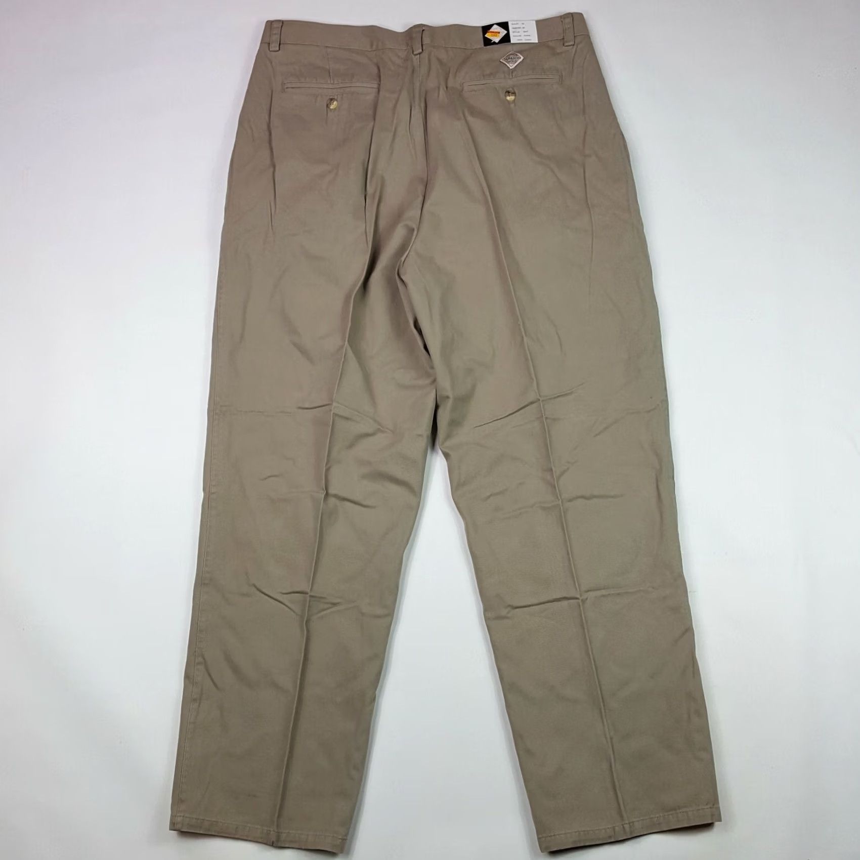 Vintage VINTAGE Tabasco Khaki Pleated Mens 38x31 Beige Tapered Dress Pants Golf Work Pants Clothing Size US 38 / EU 54 - 4 Thumbnail