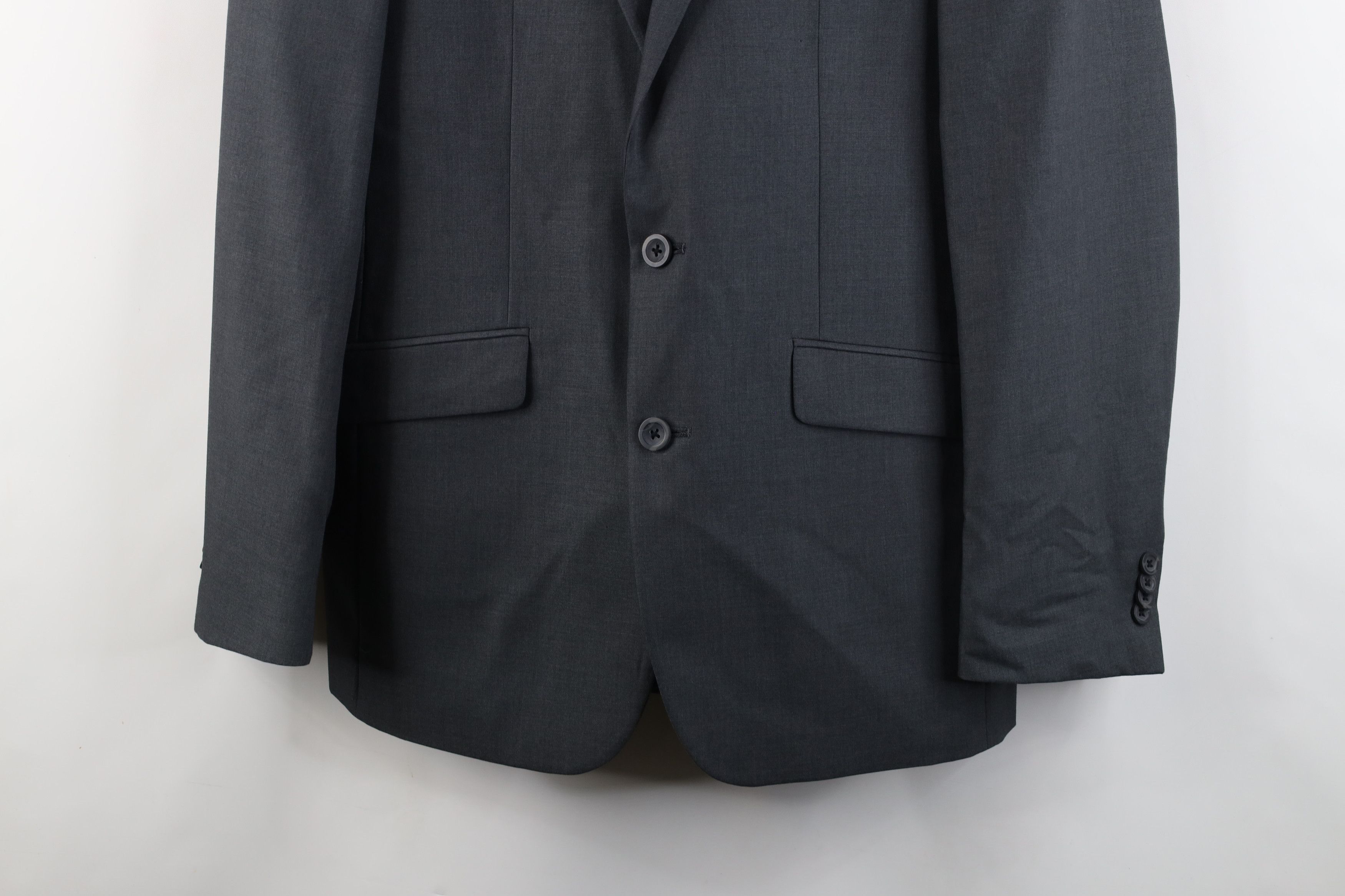 Kenneth Cole × Vintage Kenneth Cole Reaction Blazer Suit Coat Jacket Sharkskin Gray Size US L / EU 52-54 / 3 - 3 Thumbnail