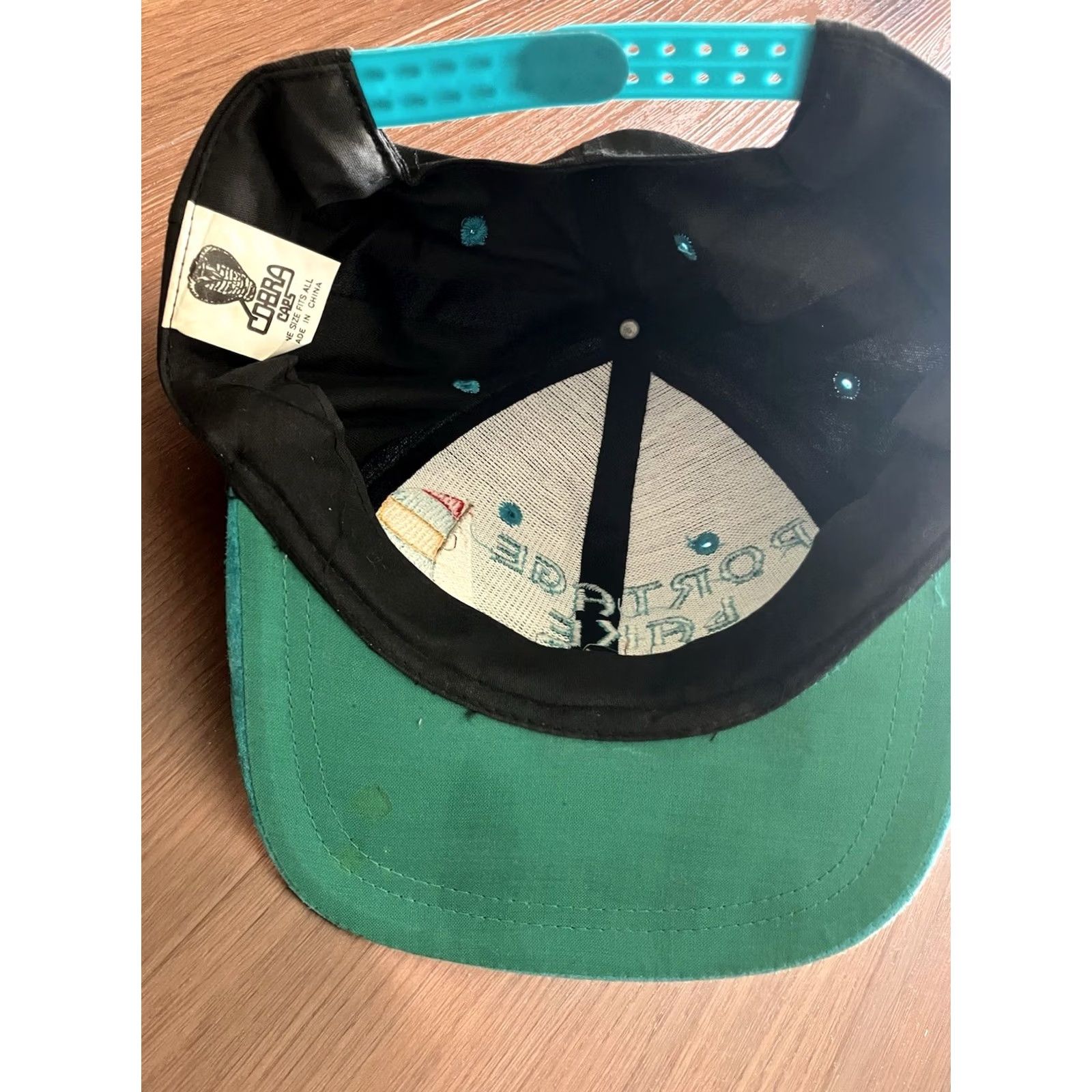 Altea VINTAGE Cobra Cap Mens Snapback Teal Suede Brim Portage Lake Michigan 90s Green Adjustable Cap Mens 90s Outdoor Comfortable Size ONE SIZE - 5 Thumbnail