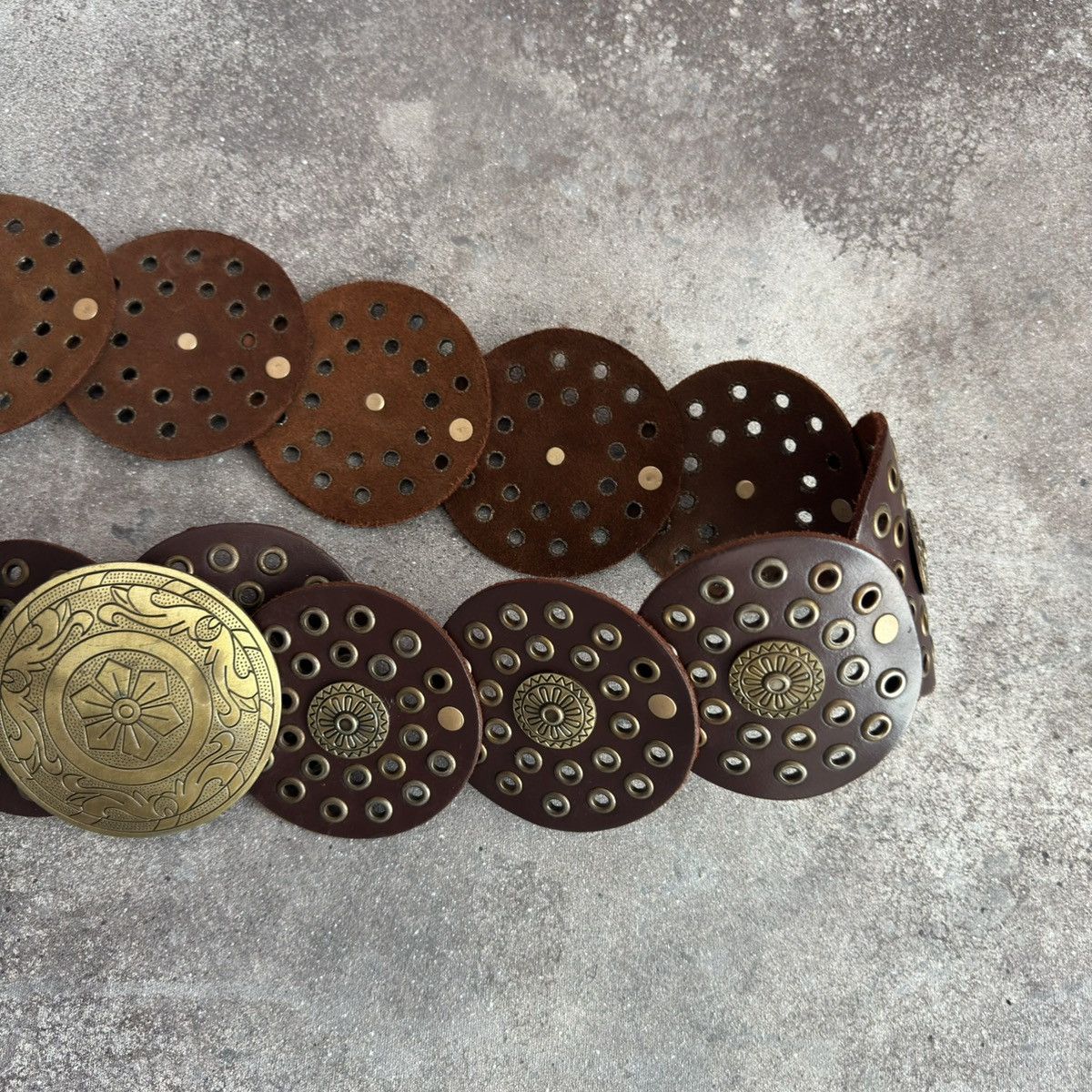 20471120 × Japanese Brand × Vintage Vintage Western Boho Style Wide Leather Belt Size ONE SIZE - 5 Thumbnail