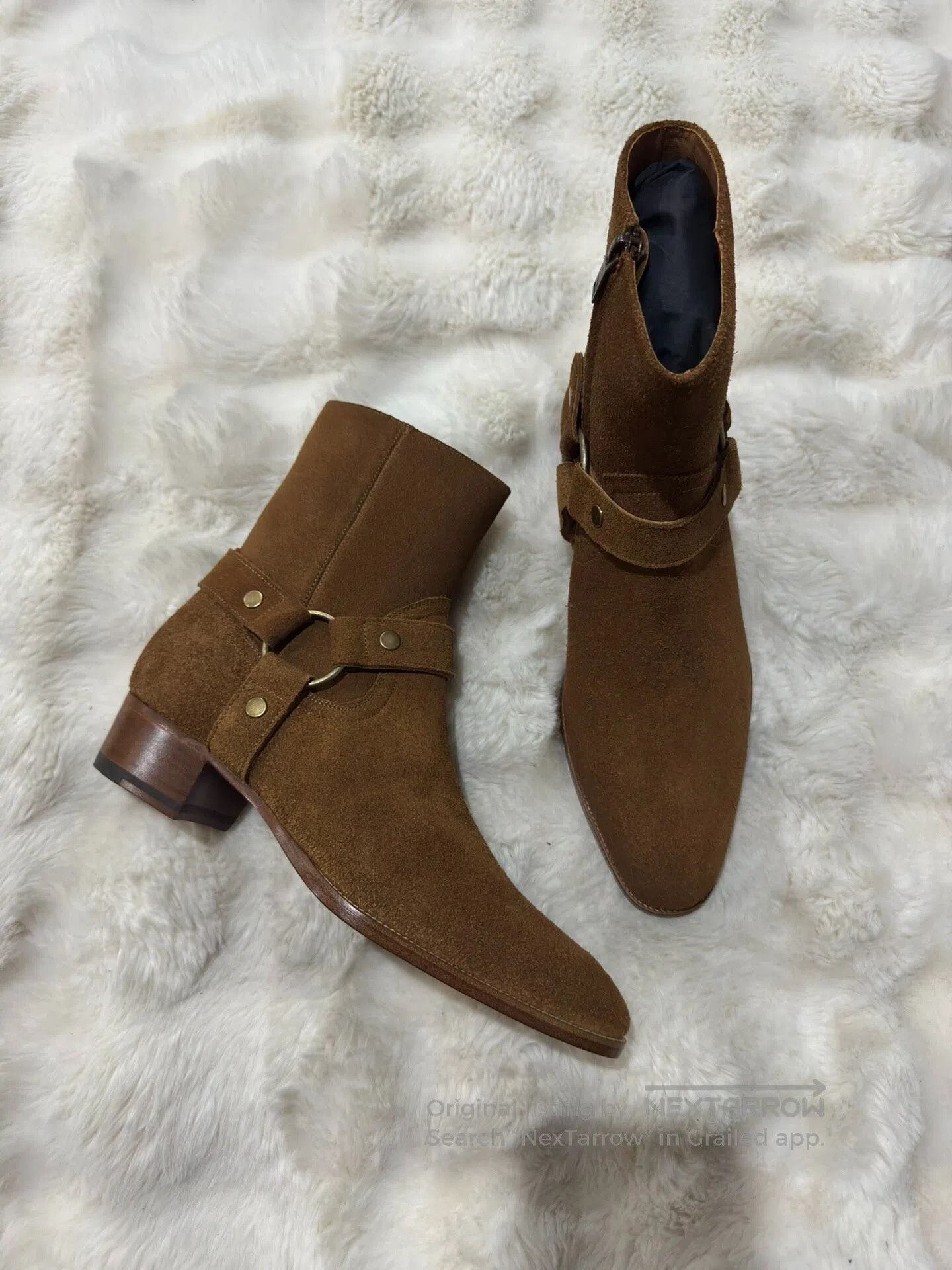 Saint Laurent Paris Saint Laurent Paris Suede Chelsea boots with buckle men's Size US 9 / EU 42 - 1 Thumbnail