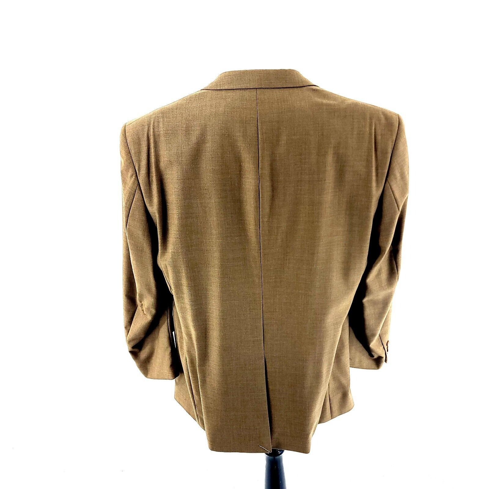 Jos. A. Bank DAMAGED Jos A Bank Wool 2 Button Blazer 46L Light Brown Bask Size 46L - 5 Thumbnail