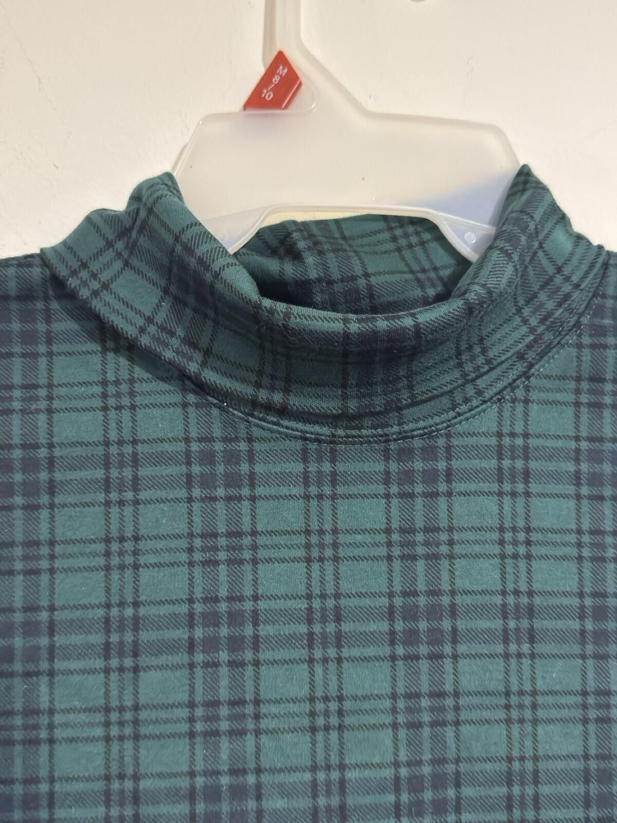 Lands' End Lands End Turtleneck Cotton Black Green Plaid shirt M(10-12) Size M / US 6-8 / IT 42-44 - 10 Thumbnail