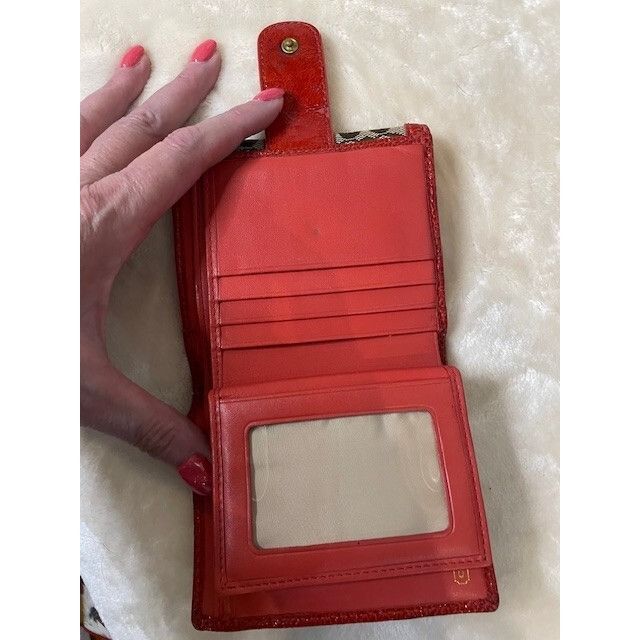 Coach Vintage Coach Signature Trim Zip Wallet Red Leather and Sign Size ONE SIZE - 3 Thumbnail