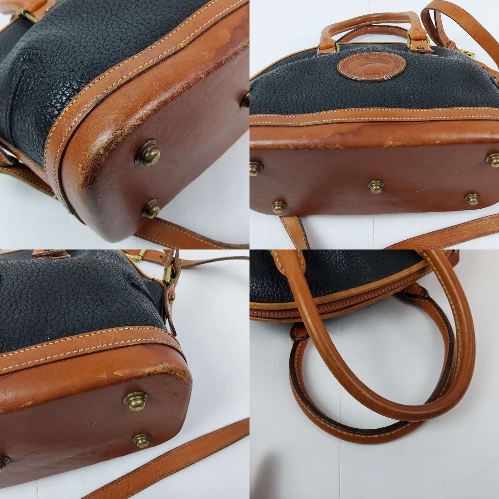 Dooney & Bourke VINTAGE Dooney & Bourke Leather Convertible Satchel/Top Handle Bag Women Black Purses Purse Size ONE SIZE - 9 Thumbnail