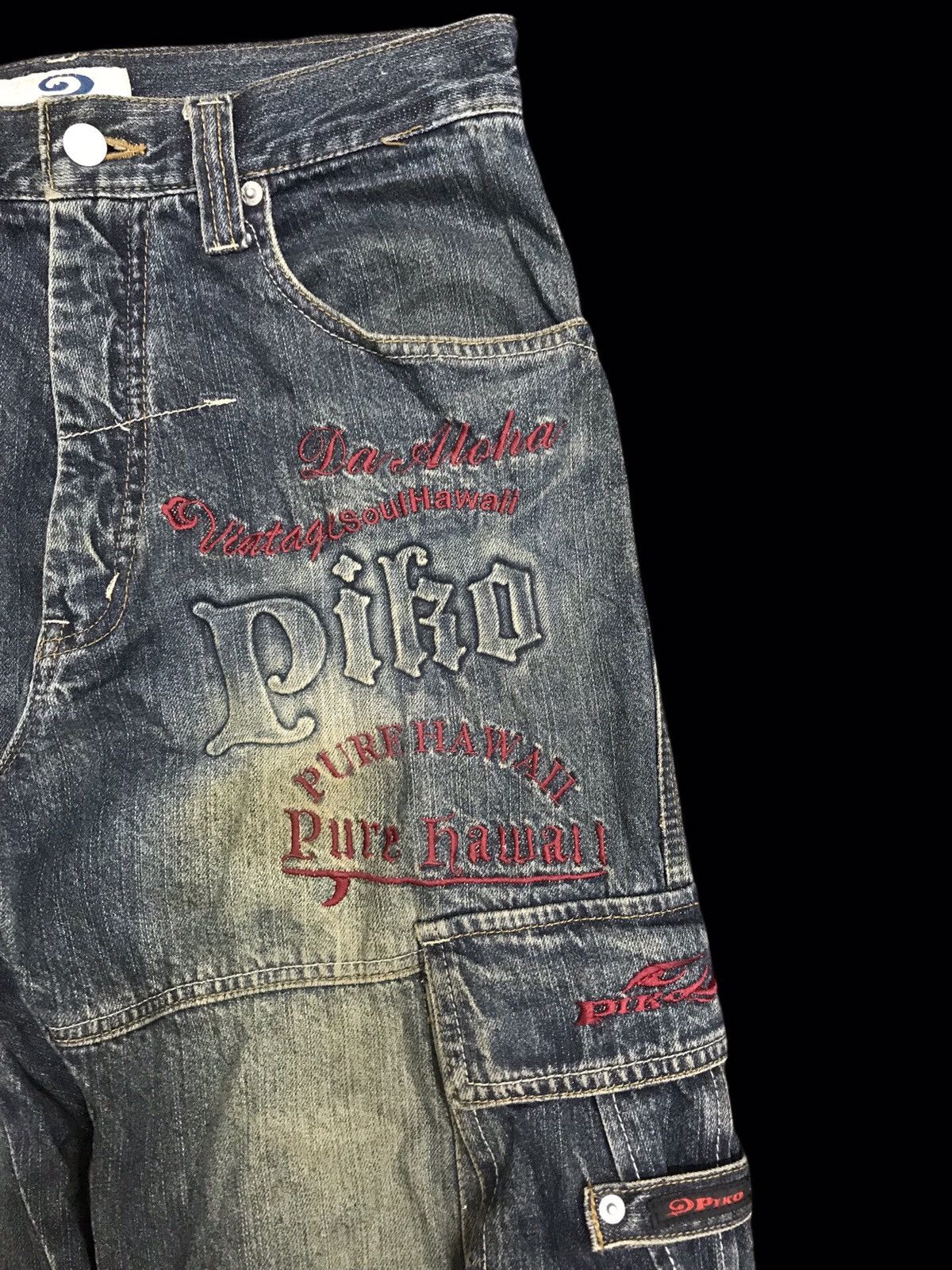 Vintage 💥BAGGY💥VINTAGE PIKO SURF CARGO DENIM F348 Size US 30 / EU 46 - 2 Thumbnail