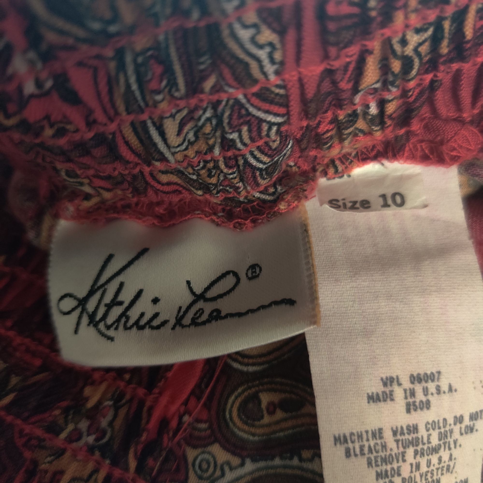 Vintage Kathie Lee 10 Vintage Red Paisley High Waist Midi to Maxi Sk Size 32" / US 10 / IT 46 - 6 Thumbnail