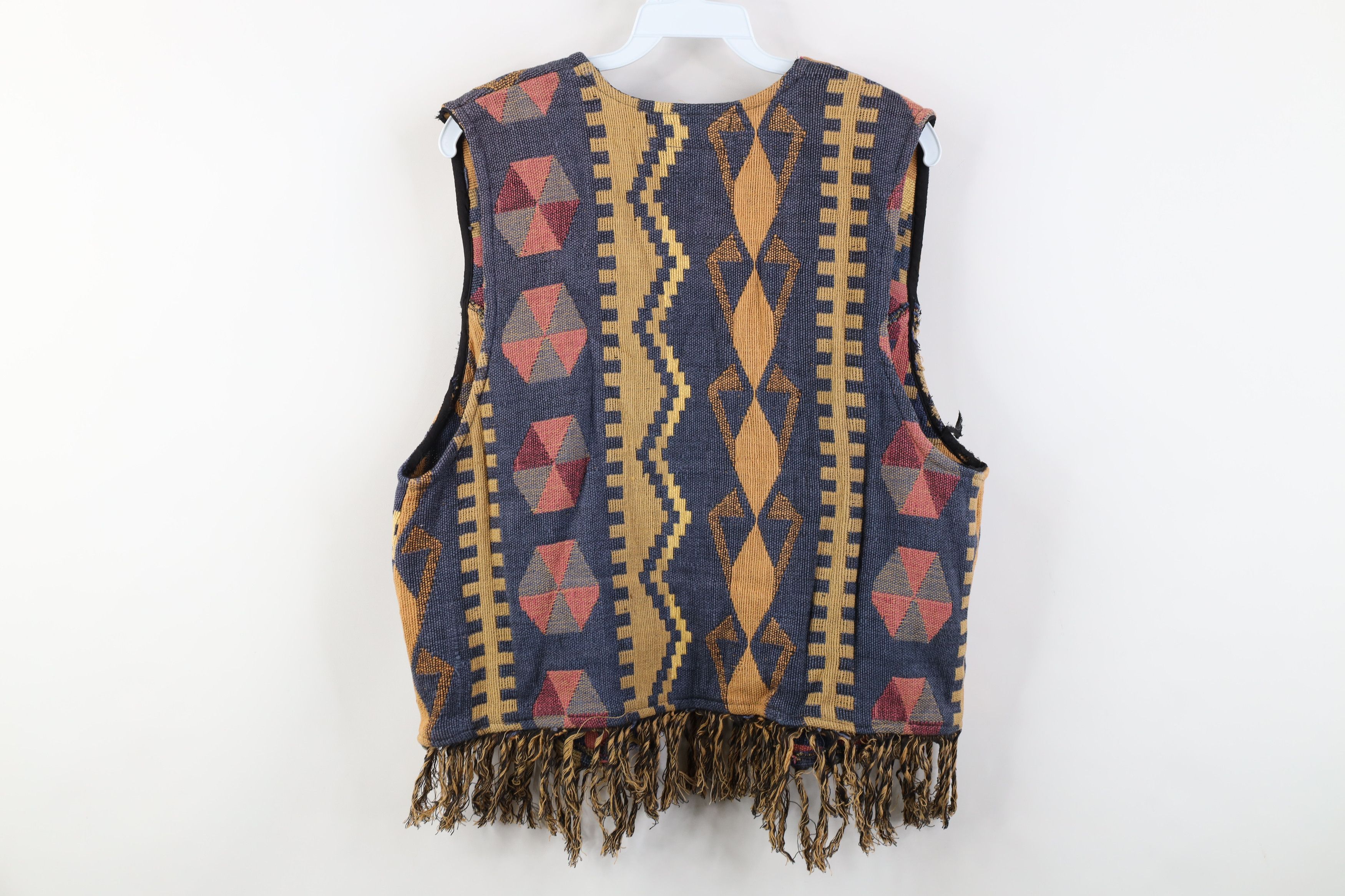 Vintage Vintage 90s Streetwear Fringed Western Blanket Vest Jacket Size S / US 4 / IT 40 - 12 Thumbnail
